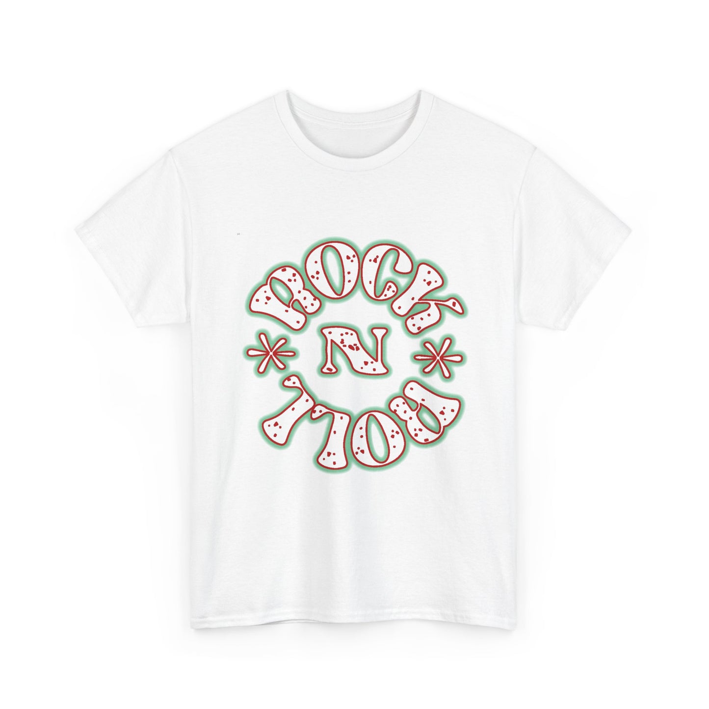 Music Nostalgia Rock N Roll Unisex Cotton Tee, Colorful Boho and Hippie Style Top, Artistic Typographic Design