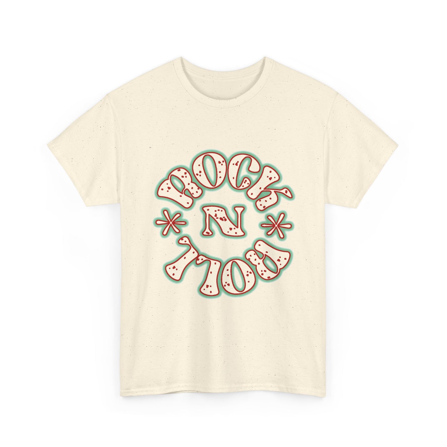 Music Nostalgia Rock N Roll Unisex Cotton Tee, Colorful Boho and Hippie Style Top, Artistic Typographic Design