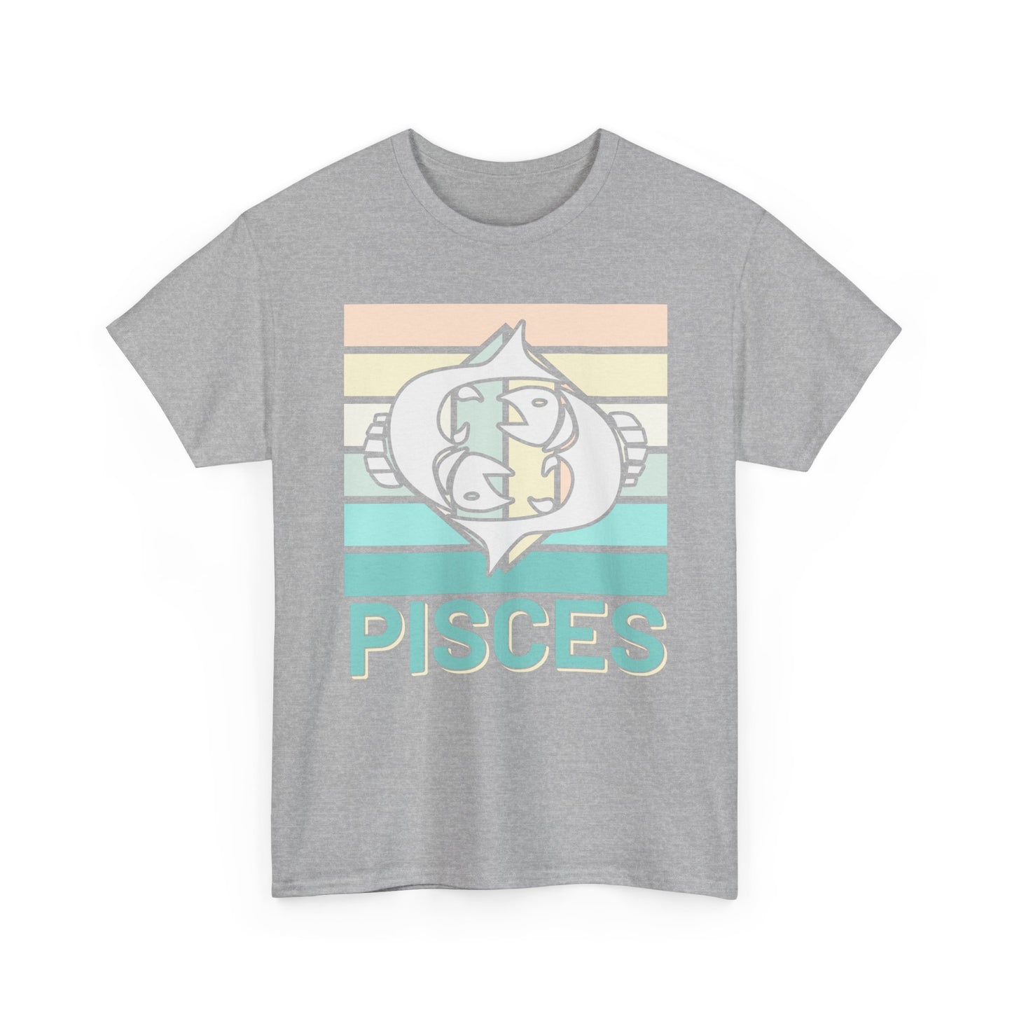Pisces Zodiac Unisex Tee, Vintage Retro Astrology Sign Shirt, Horoscope Constellation Gift, Astro Lover Birthday Present, Heavy Cotton