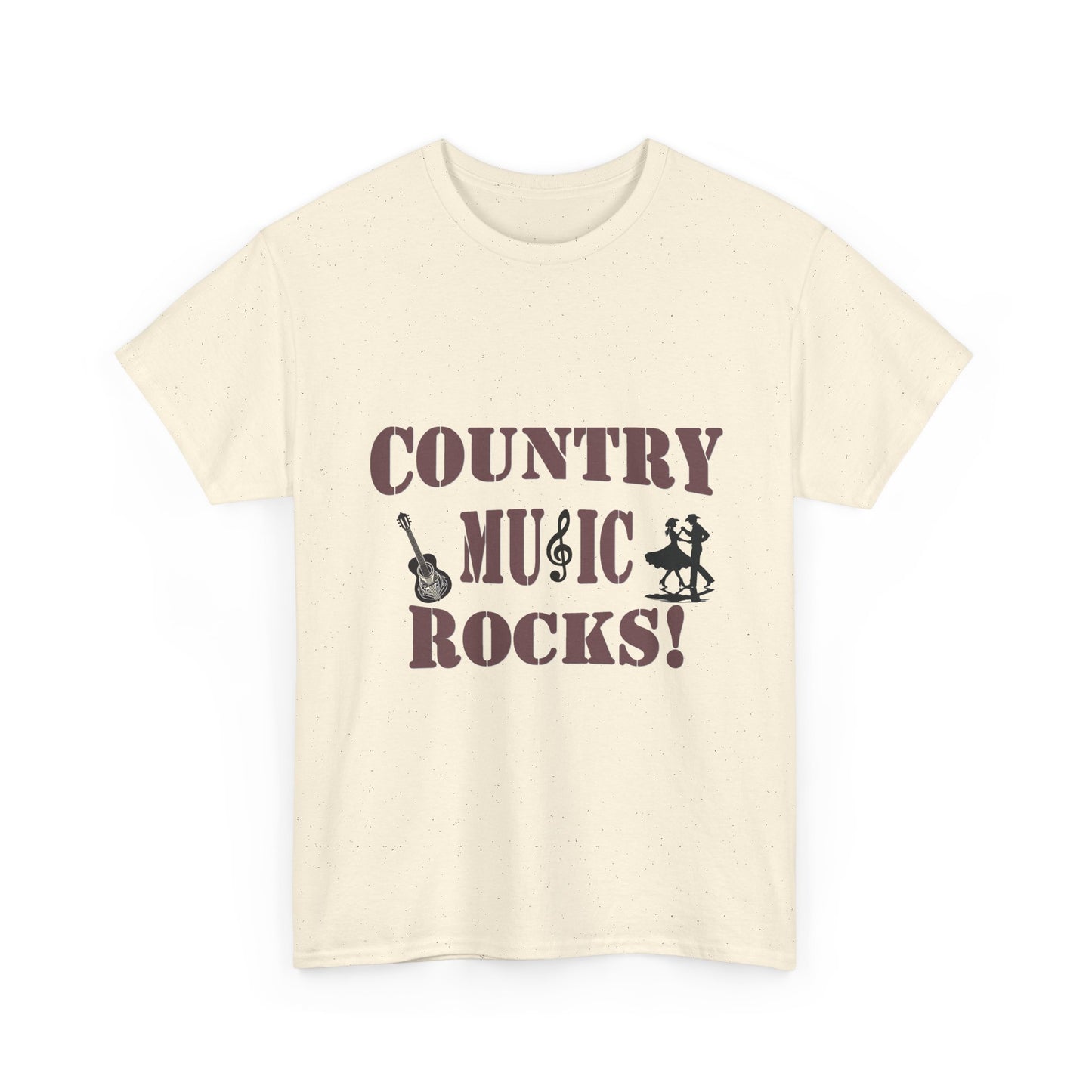 Music Nostalgia Country Music Rocks Unisex Cotton Tee, Artistic Typography Top, Retro Style Graphic Tee
