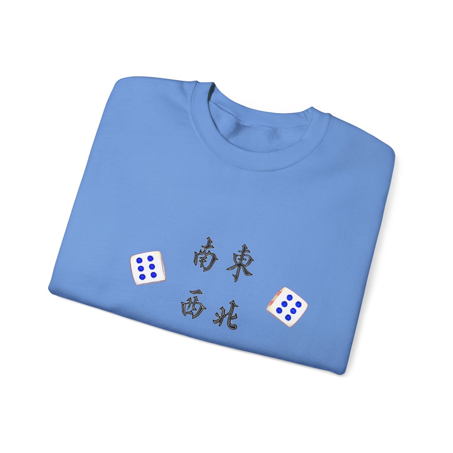 Gambler's Metaphor Mahjong Tiles Unisex Sweatshirt, Dragon Winds Dice Design, Mahjong Enthusiast Gift, Cozy Jumper, Gamer Apparel