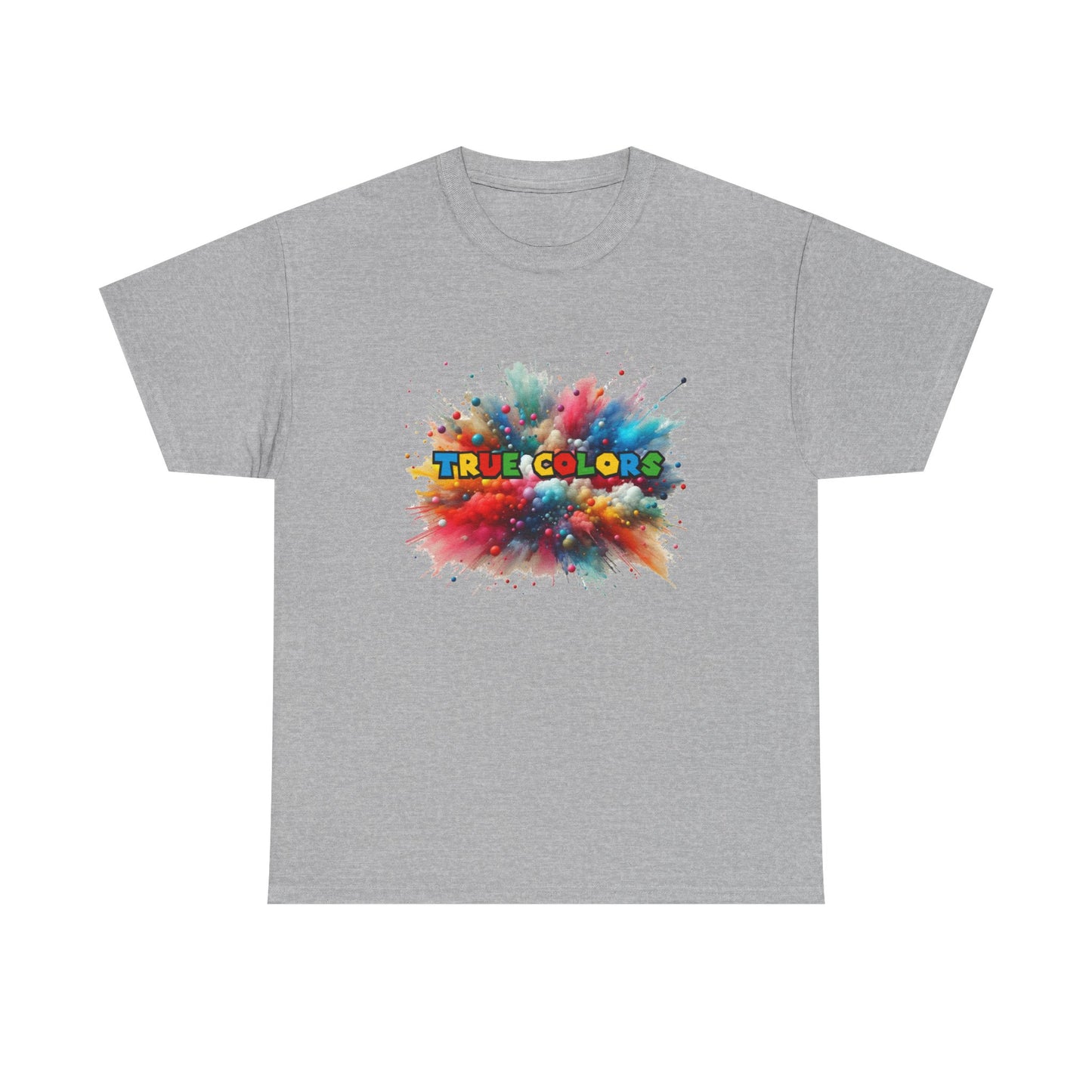 Music Nostalgia True Colors Unisex Cotton Tee, Colorful Boho and Hippie Style Top, Artistic Typographic Design T-shirt
