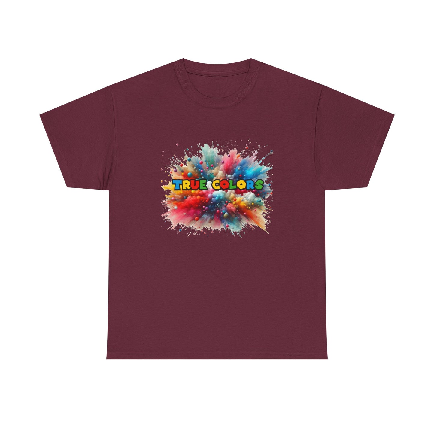 Music Nostalgia True Colors Unisex Cotton Tee, Colorful Boho and Hippie Style Top, Artistic Typographic Design T-shirt
