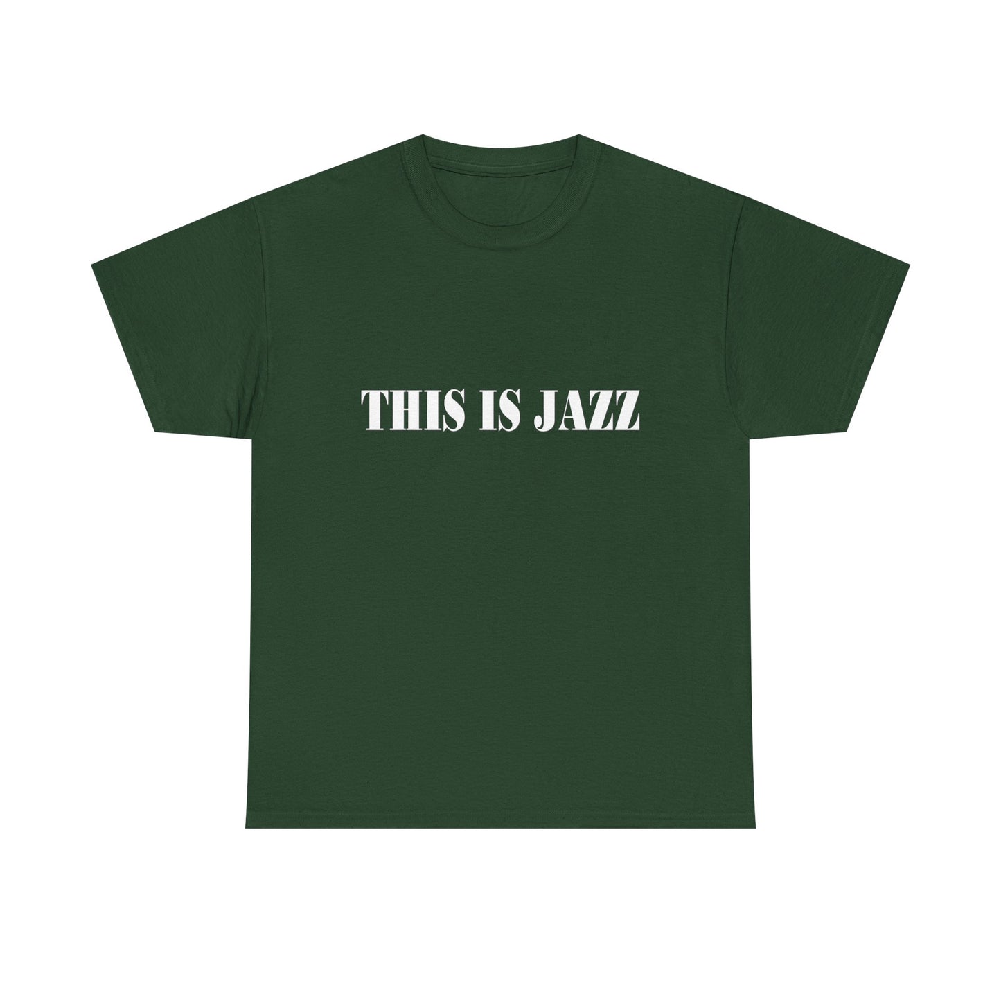 Music Nostalgia THIS IS JAZZ Unisex Cotton Shirt, Colorful Boho and Hippie Style Top, Artistic Typographic Design Shirt