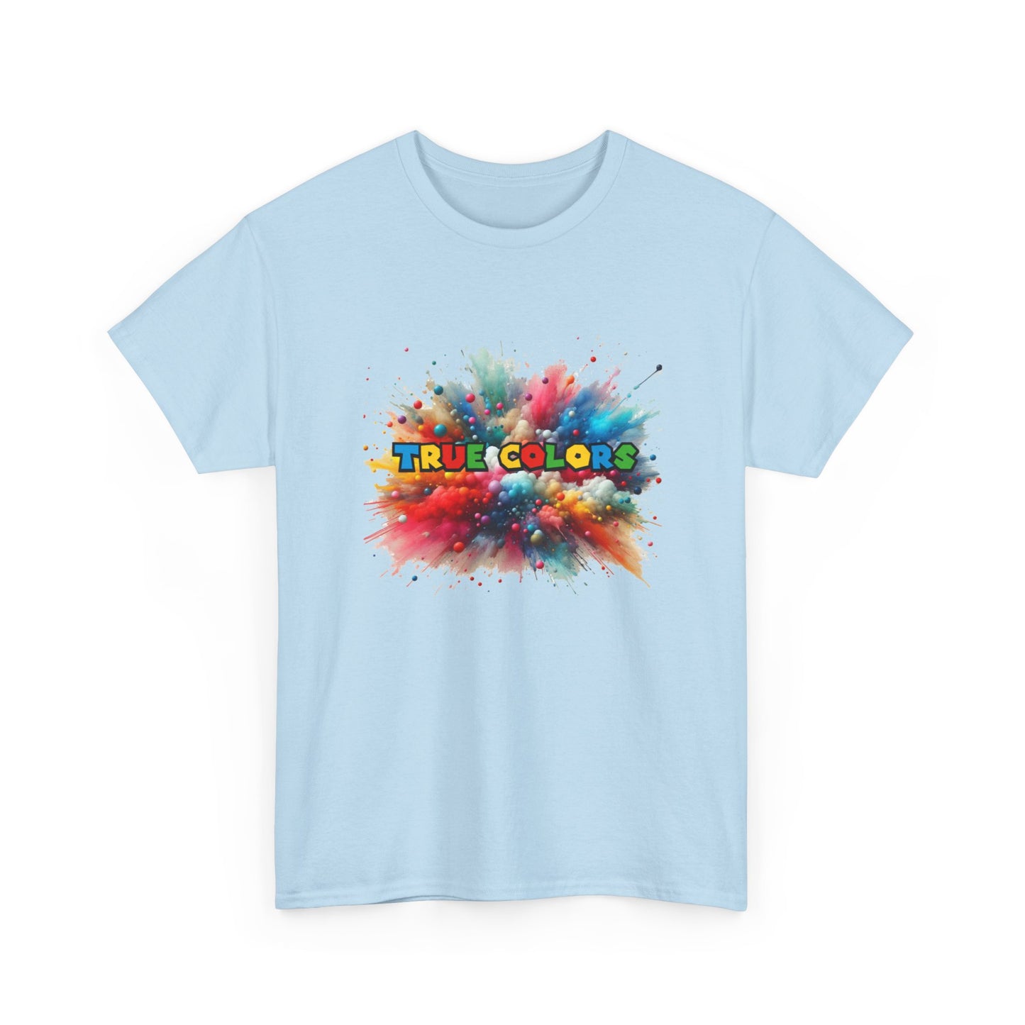 Music Nostalgia True Colors Unisex Cotton Tee, Colorful Boho and Hippie Style Top, Artistic Typographic Design T-shirt