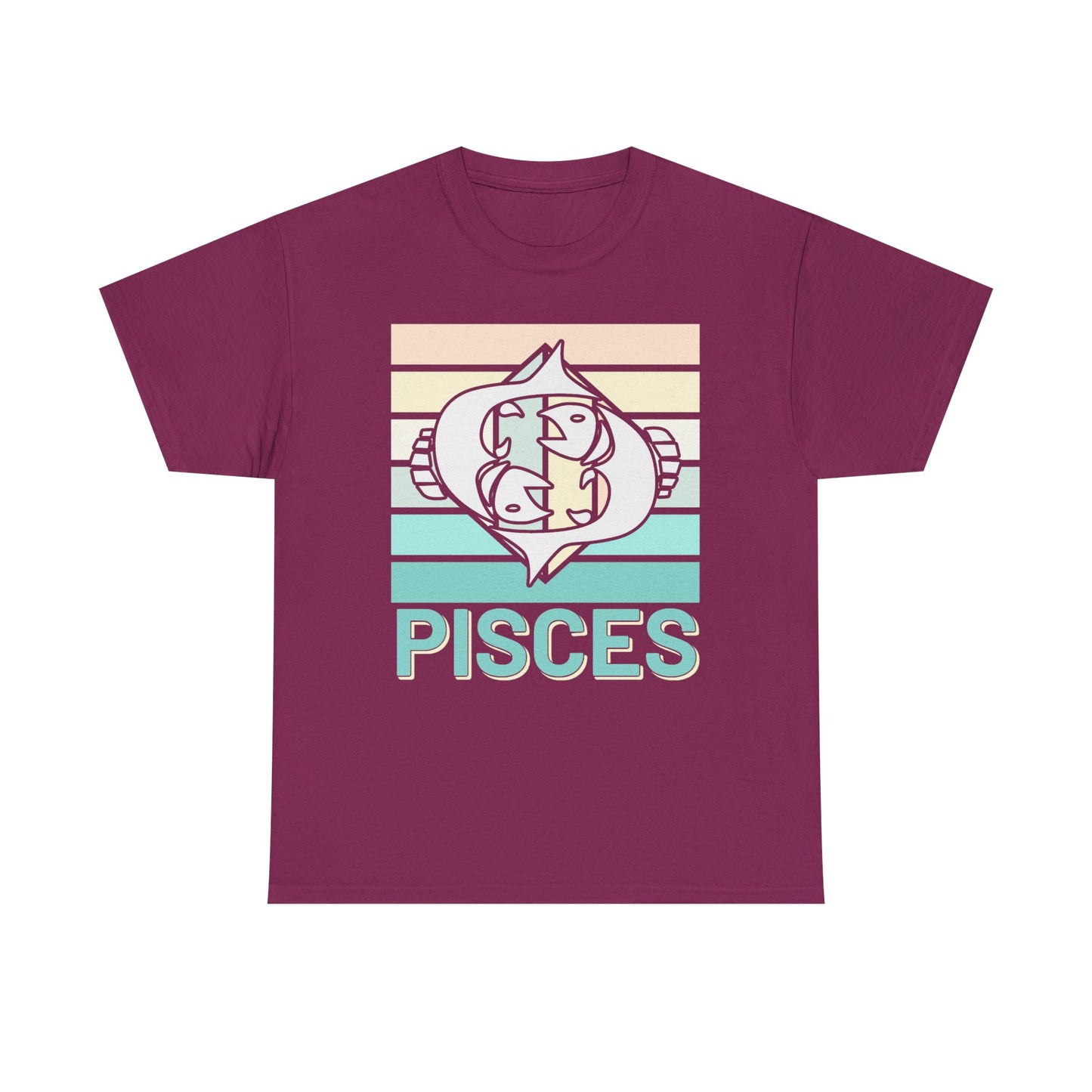 Pisces Zodiac Unisex Tee, Vintage Retro Astrology Sign Shirt, Horoscope Constellation Gift, Astro Lover Birthday Present, Heavy Cotton