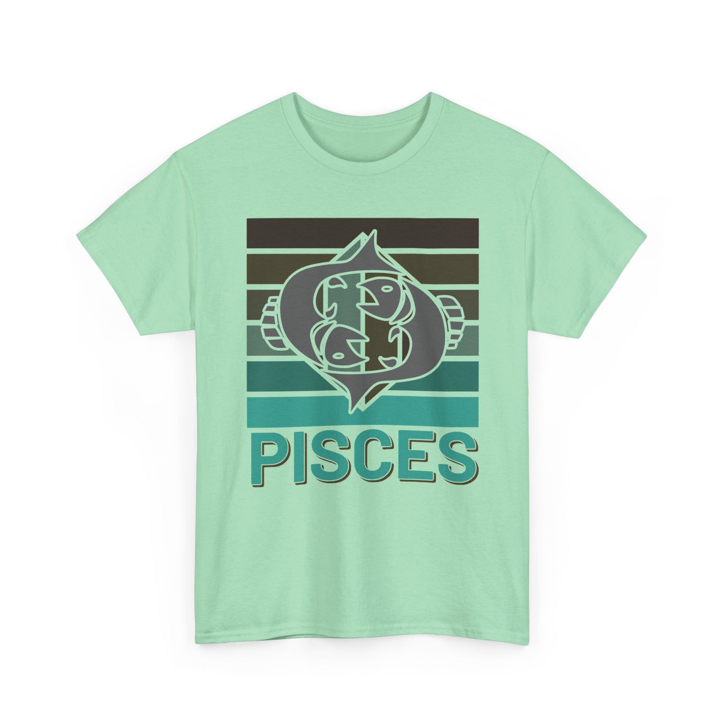 Astrology Zodiac Pisces Unisex Heavy Cotton Tee Series D, Gift for Pisces Birthday, Horoscope Shirt, Aquatic Vibes Tee, Retro Vintage Sesign