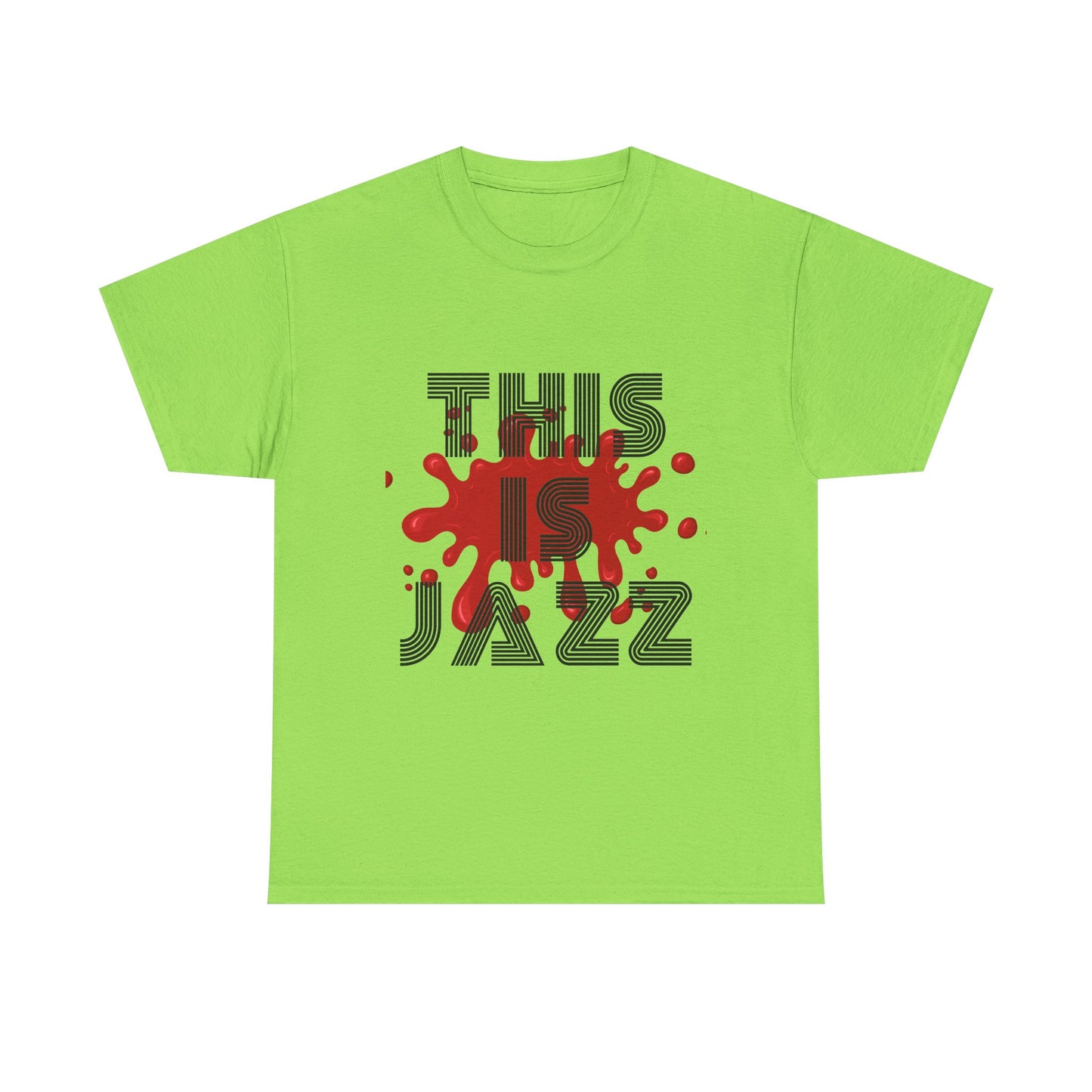 Music Nostalgia This Is Jazz Unisex Cotton Tee, Colorful Boho and Hippie Style Top, Artistic Typographic Design