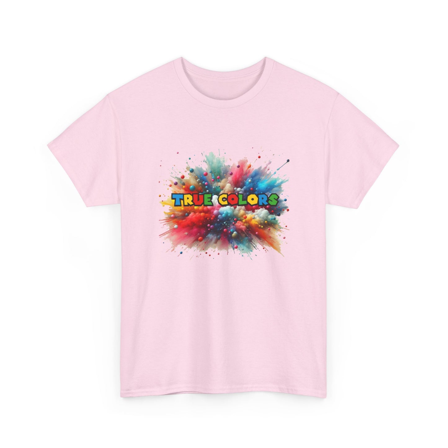 Music Nostalgia True Colors Unisex Cotton Tee, Colorful Boho and Hippie Style Top, Artistic Typographic Design T-shirt