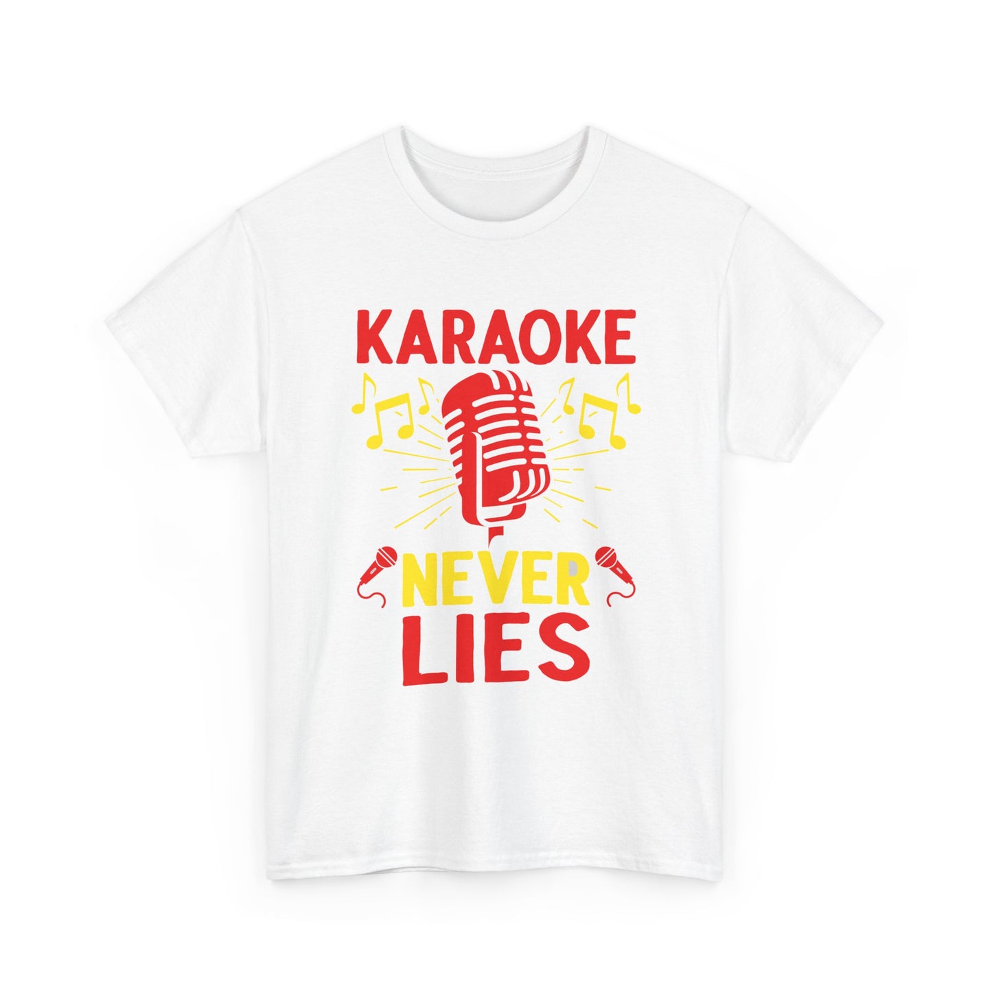 Music Nostalgia, 'Karaoke Never Lies' Unisex Heavy Cotton Tee, Fun Karaoke T-Shirt, Music Lover Gift, Party Shirt, Singing Tee, Casual Wear