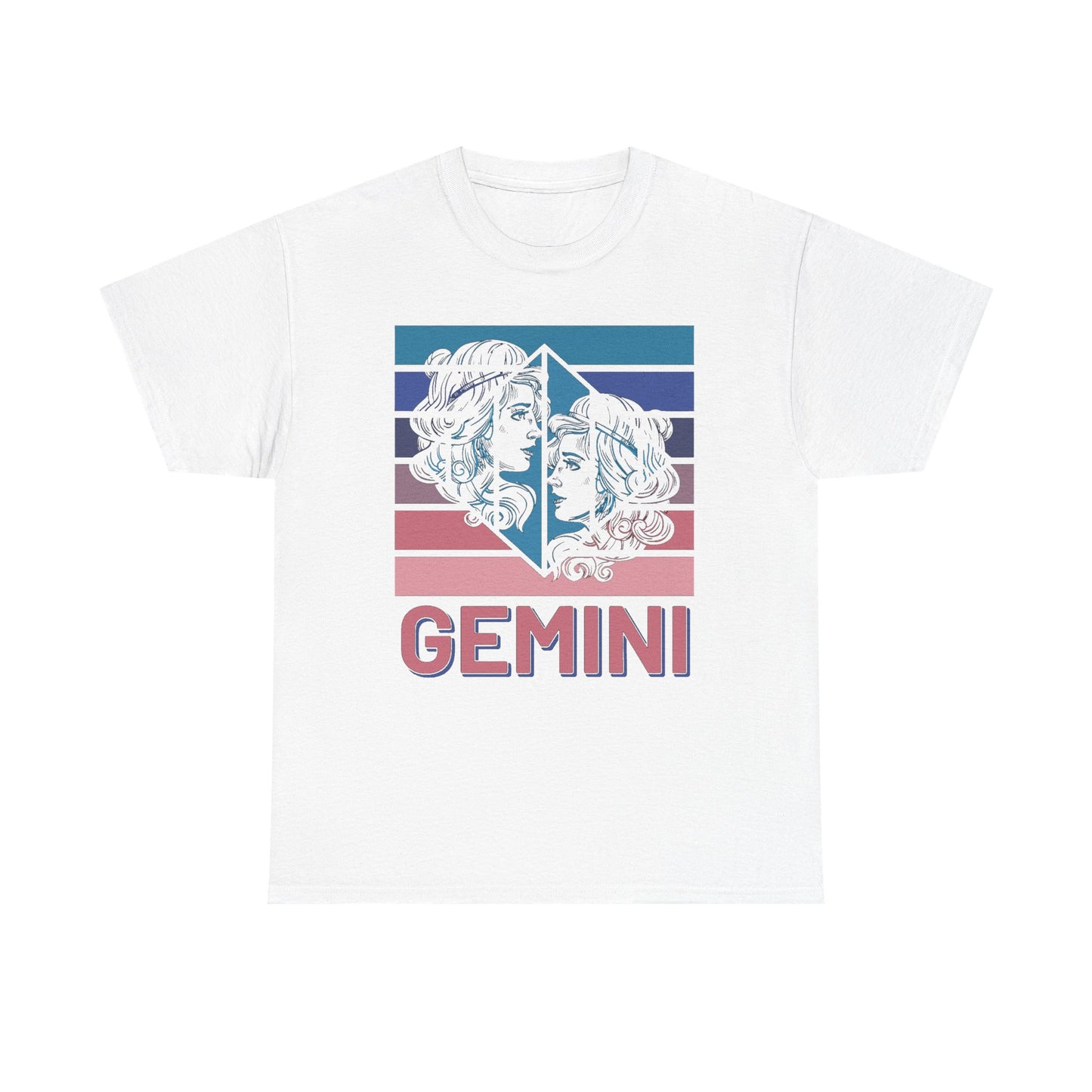 Gemini Zodiac Tee, Unisex Heavy Cotton Shirt for Astrology Lovers, Birthday Gift, Vintage Design, Retro Horoscope Style, Star Sign Apparel