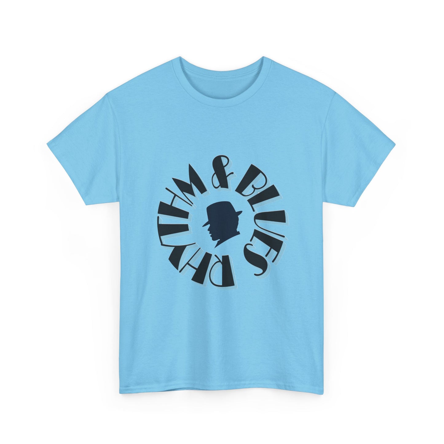 Music Nostalgia Rhythm and Blues Unisex Cotton Tee, Broadway Style Font in Artistic Typography Design Shirt