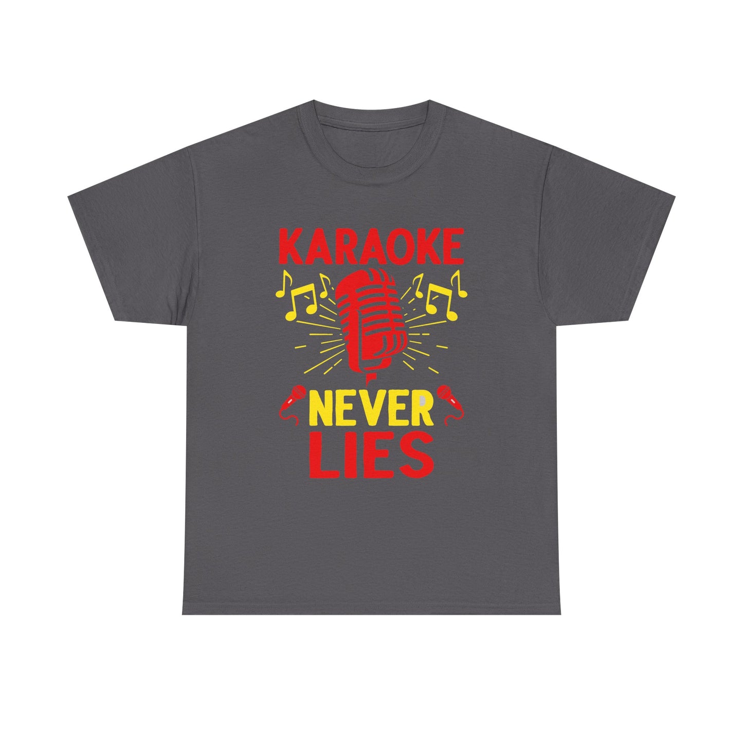 Music Nostalgia, 'Karaoke Never Lies' Unisex Heavy Cotton Tee, Fun Karaoke T-Shirt, Music Lover Gift, Party Shirt, Singing Tee, Casual Wear