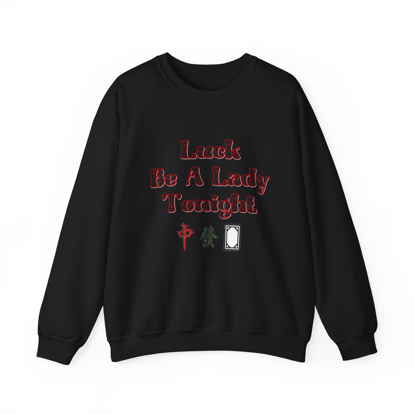 Boho Mahjong Inspired Unisex Sweatshirt, Gambler Metaphor Crewneck Jumper, Luck Be a Lady Pullover, Gift for Gamers, Vintage Style Sweater