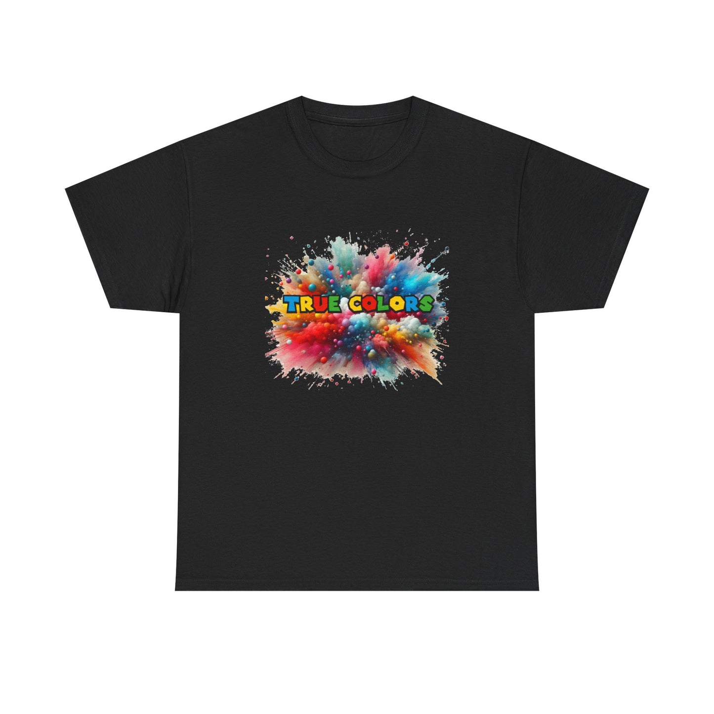 Music Nostalgia True Colors Unisex Cotton Tee, Colorful Boho and Hippie Style Top, Artistic Typographic Design T-shirt