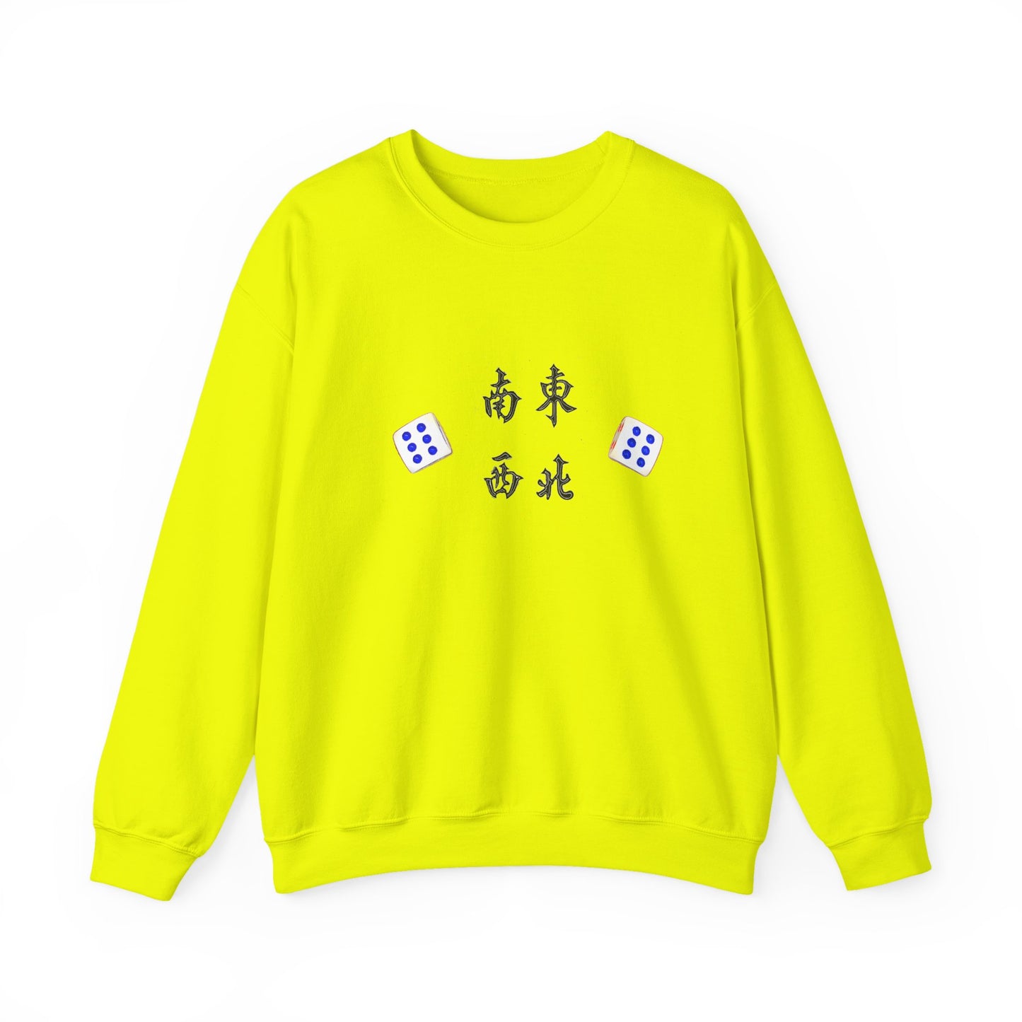 Gambler's Metaphor Mahjong Tiles Unisex Sweatshirt, Dragon Winds Dice Design, Mahjong Enthusiast Gift, Cozy Jumper, Gamer Apparel