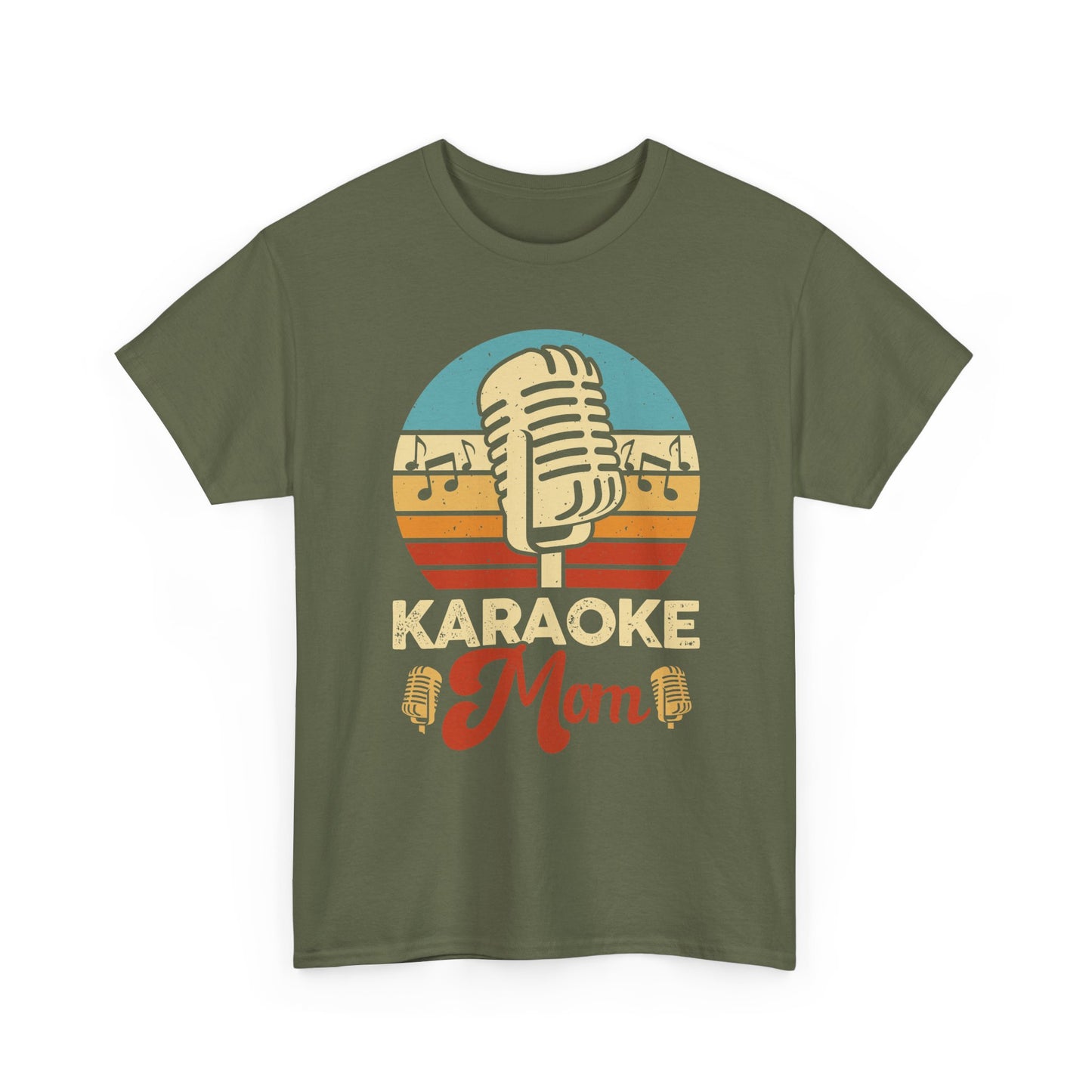 Karaoke Vibe, Karaoke Mom Unisex Heavy Cotton Tee | Fun Gift for Moms, Music Lovers, Family Gatherings, Birthdays, Singing Events