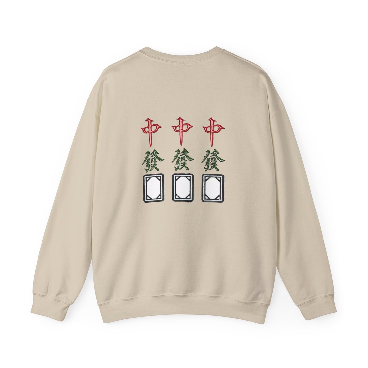 Gambler's Metaphor Mahjong Tiles Unisex Sweatshirt, Dragon Winds Dice Design, Mahjong Enthusiast Gift, Cozy Jumper, Gamer Apparel