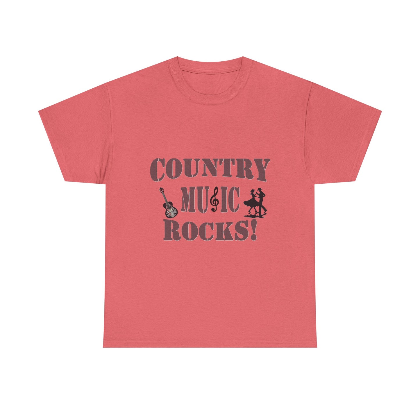 Music Nostalgia Country Music Rocks Unisex Cotton Tee, Artistic Typography Top, Retro Style Graphic Tee