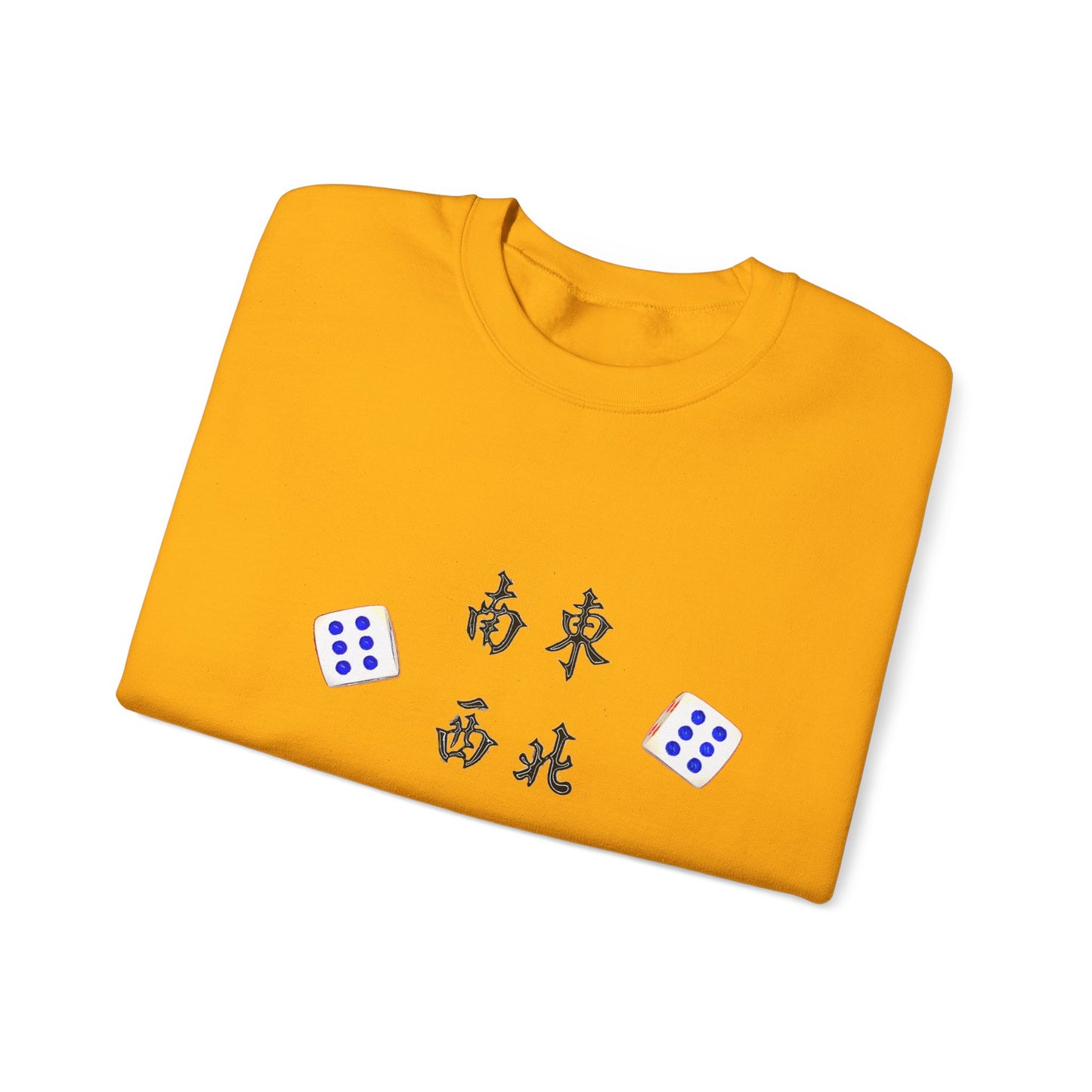 Gambler's Metaphor Mahjong Tiles Unisex Sweatshirt, Dragon Winds Dice Design, Mahjong Enthusiast Gift, Cozy Jumper, Gamer Apparel