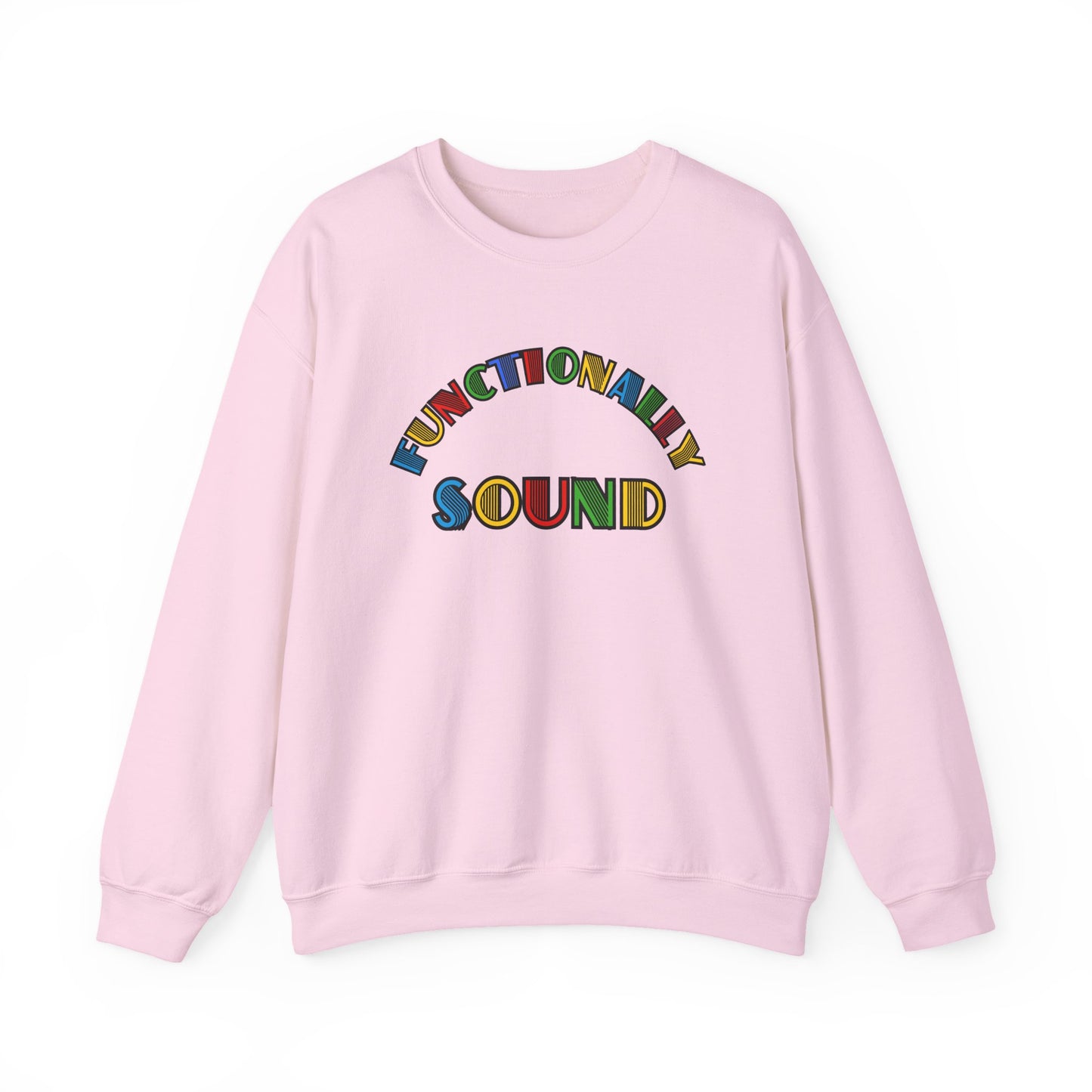 Colorful Typography, 'Functionality Sound' Sweatshirt, Cozy Crewneck, Unisex Gift, Music Lover Apparel, Casual Wear, Birthday Present