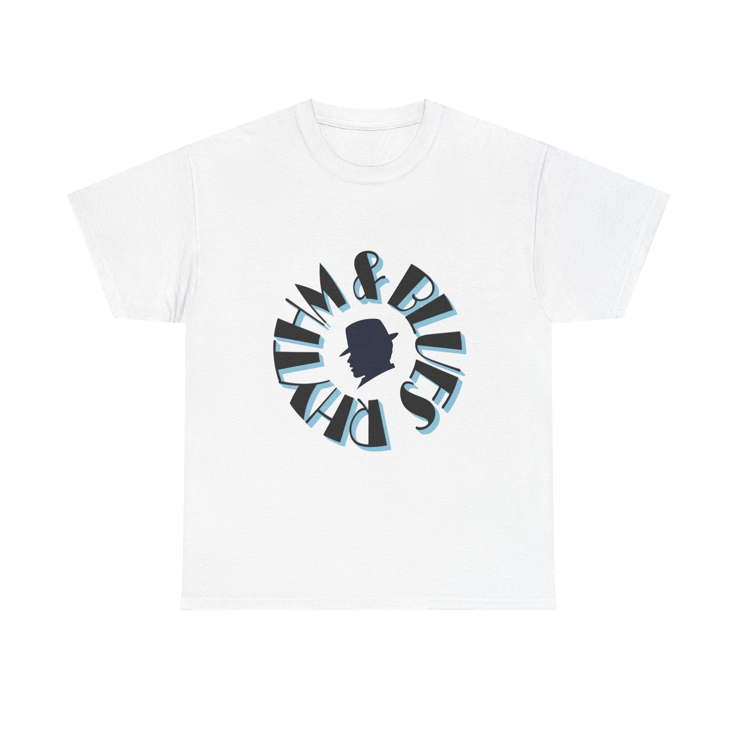Music Nostalgia Rhythm and Blues Unisex Cotton Tee, Broadway Style Font in Artistic Typography Design Shirt