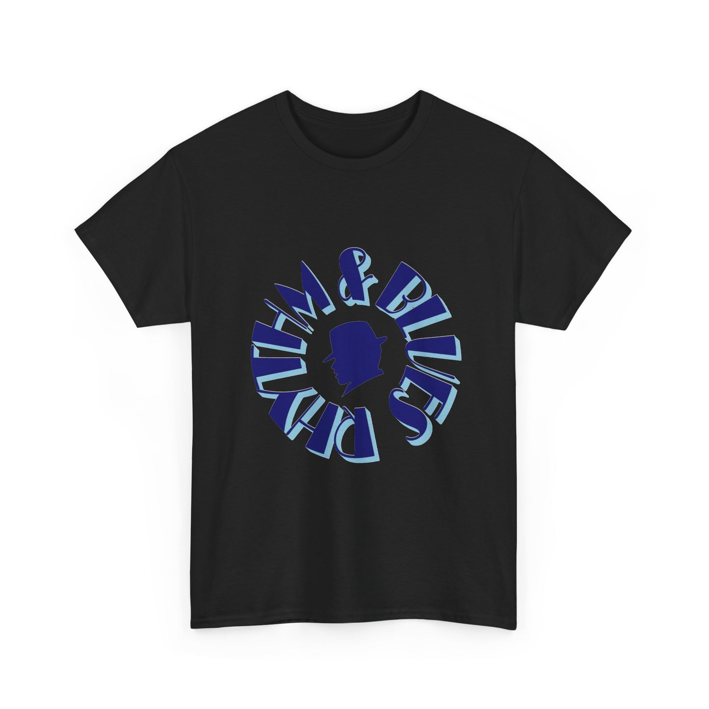 Music Nostalgia Rhythm and Blues Unisex Cotton Tee, Broadway Style Font in Artistic Typography Design Shirt