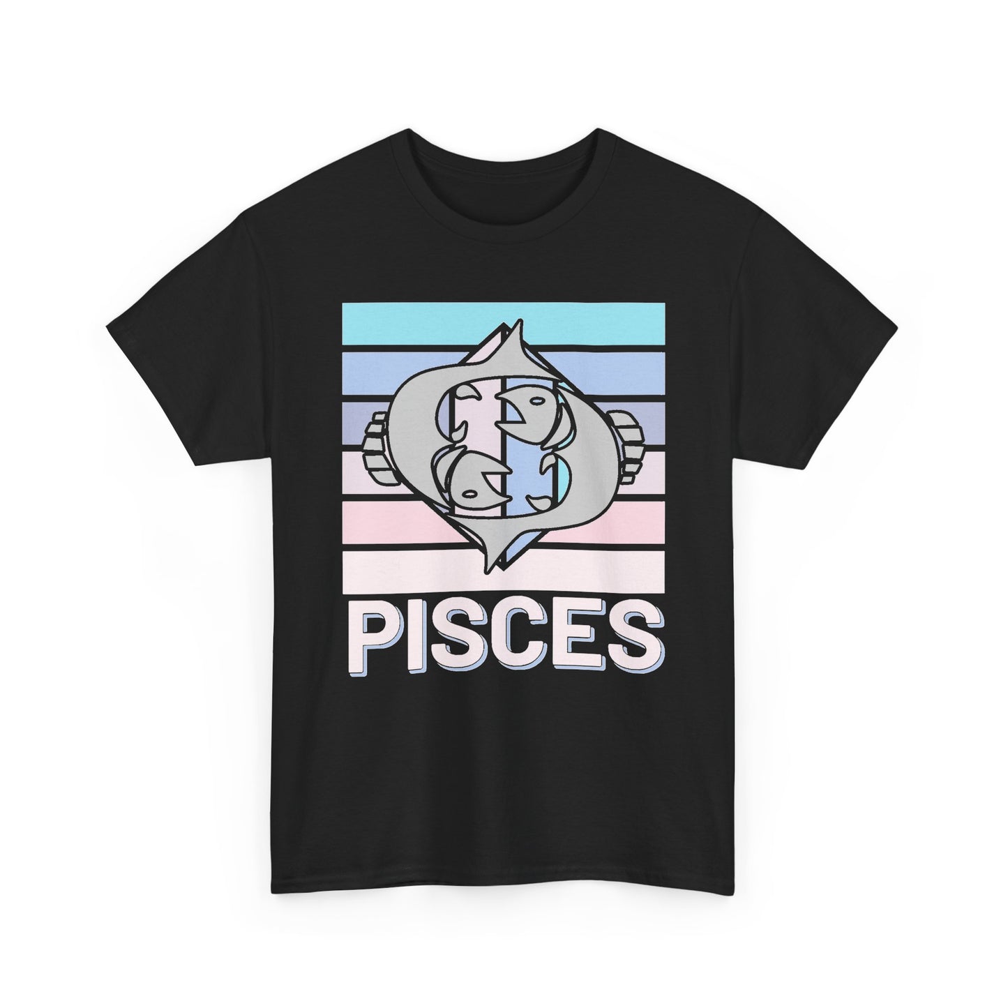 Pisces Retro Tee, Vintage Zodiac T-Shirt, Astrology Unisex Shirt, Horoscope Design, Heavy Cotton Top, Retro Pisces Shirt