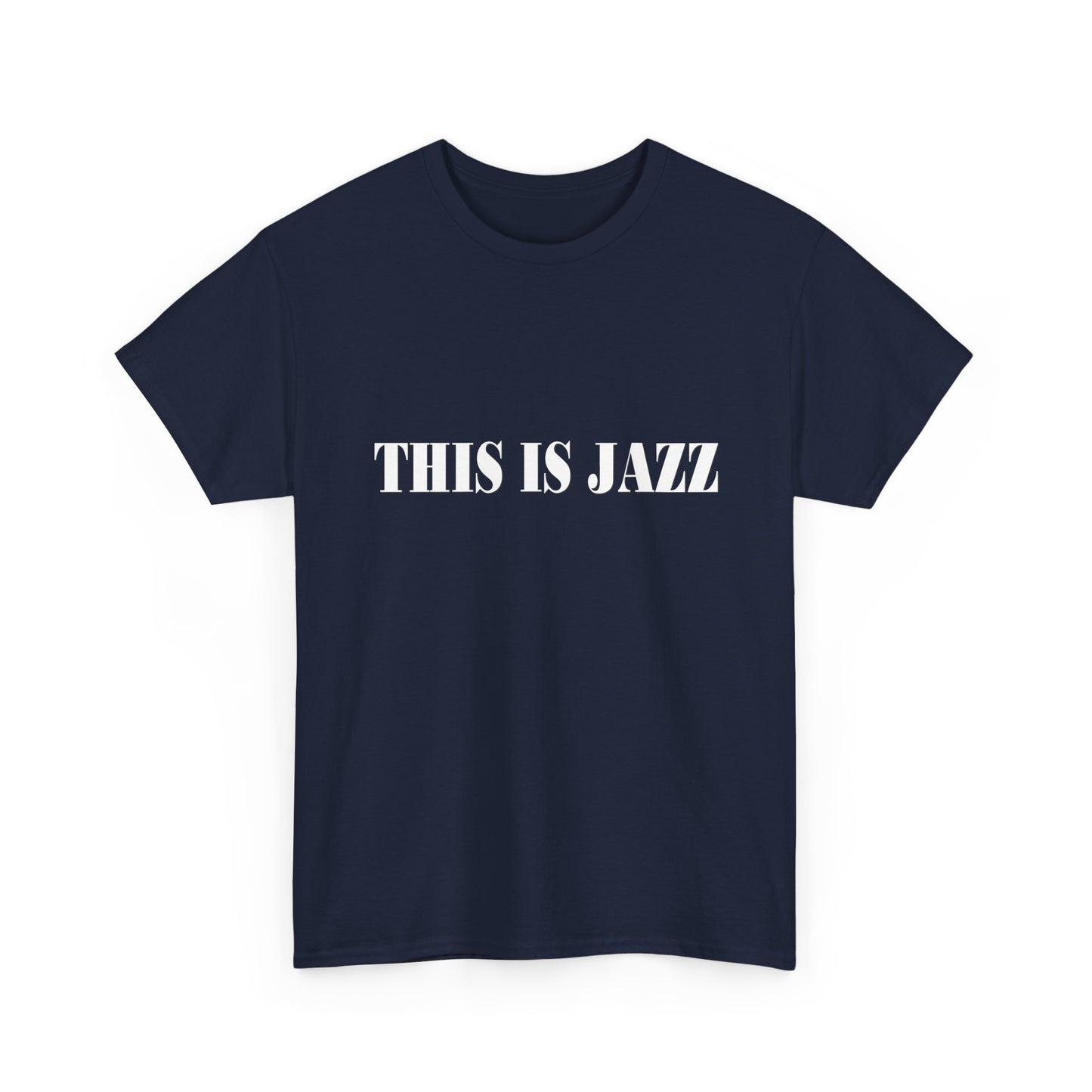 Music Nostalgia THIS IS JAZZ Unisex Cotton Shirt, Colorful Boho and Hippie Style Top, Artistic Typographic Design Shirt