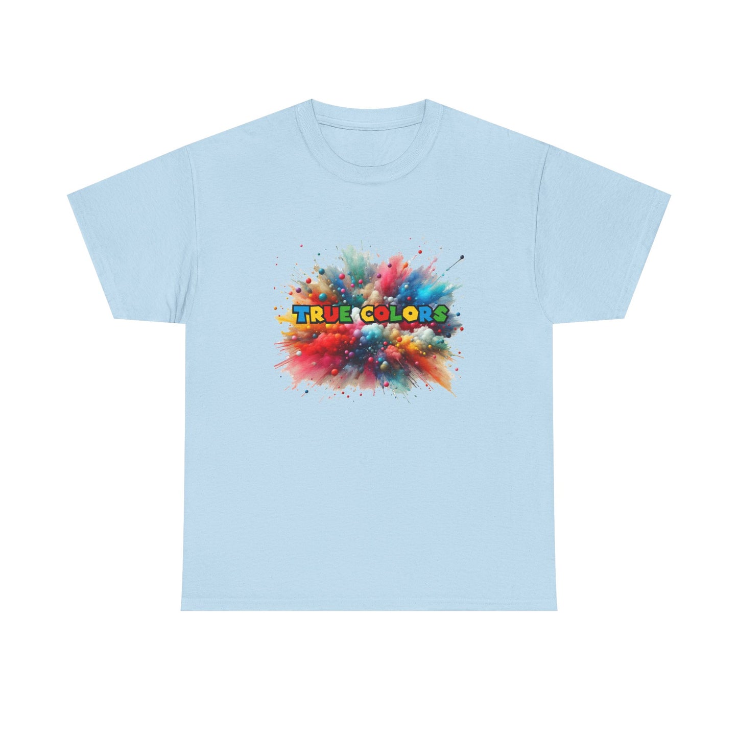 Music Nostalgia True Colors Unisex Cotton Tee, Colorful Boho and Hippie Style Top, Artistic Typographic Design T-shirt