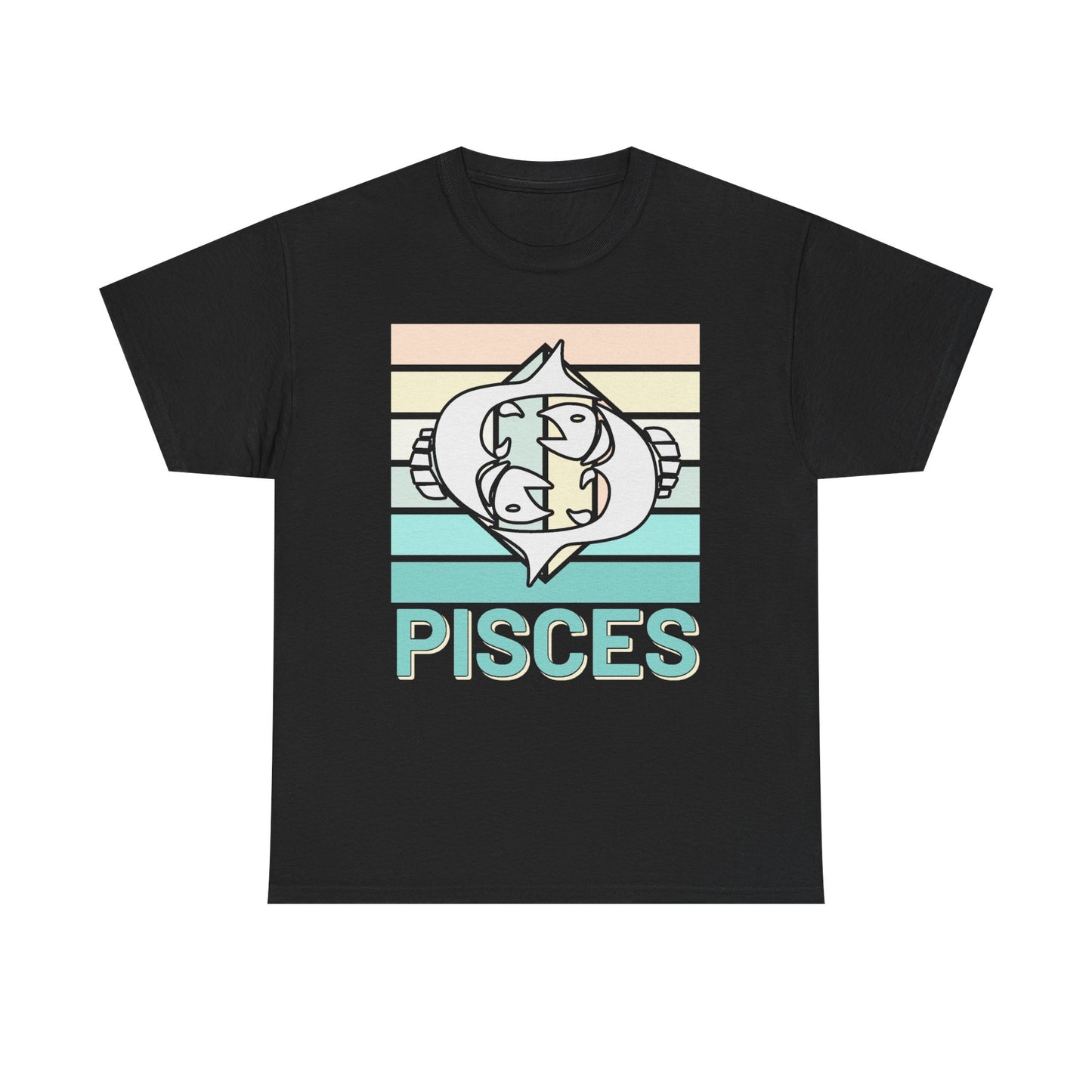 Pisces Zodiac Unisex Tee, Vintage Retro Astrology Sign Shirt, Horoscope Constellation Gift, Astro Lover Birthday Present, Heavy Cotton