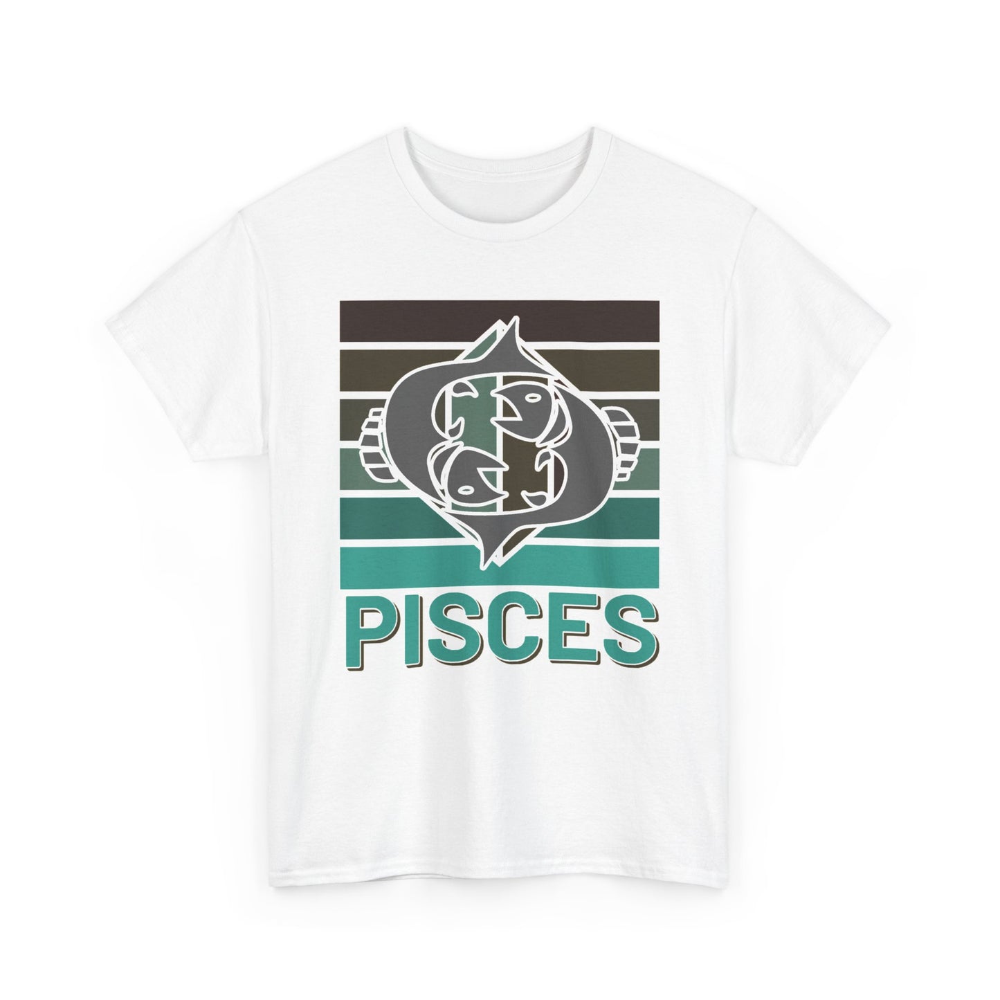 Astrology Zodiac Pisces Unisex Heavy Cotton Tee Series D, Gift for Pisces Birthday, Horoscope Shirt, Aquatic Vibes Tee, Retro Vintage Sesign