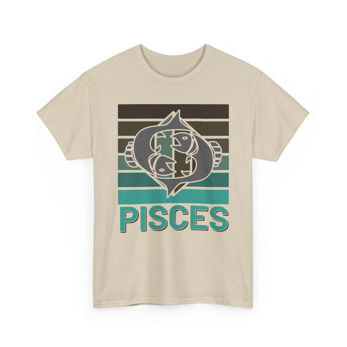 Astrology Zodiac Pisces Unisex Heavy Cotton Tee Series D, Gift for Pisces Birthday, Horoscope Shirt, Aquatic Vibes Tee, Retro Vintage Sesign