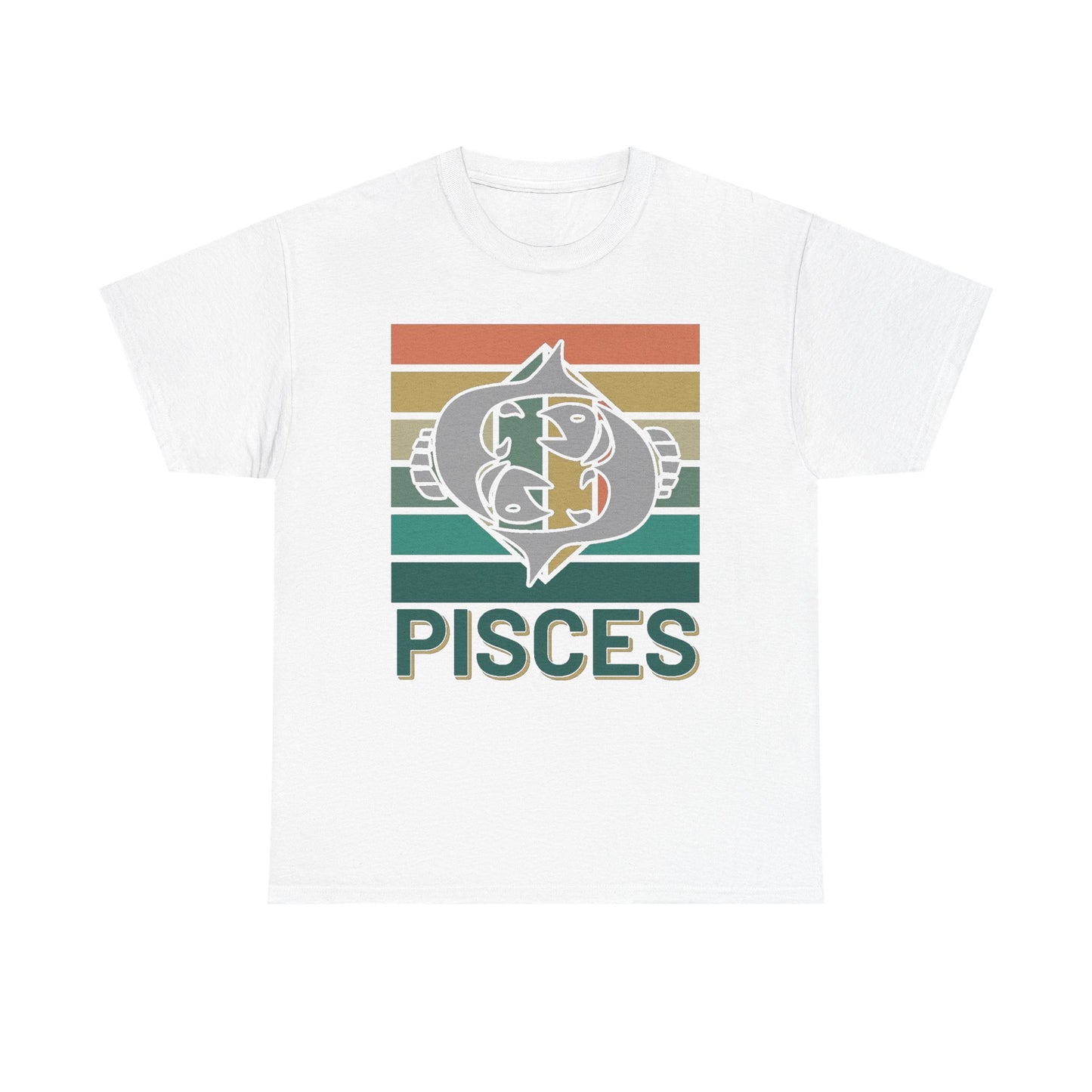 Pisces Tee, Retro Vintage Unisex T-shirt, Astrology Sign Shirt, Zodiac Design Top, Heavy Cotton Clothing, Horoscope Gift