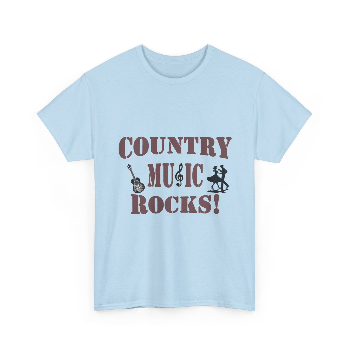 Music Nostalgia Country Music Rocks Unisex Cotton Tee, Artistic Typography Top, Retro Style Graphic Tee