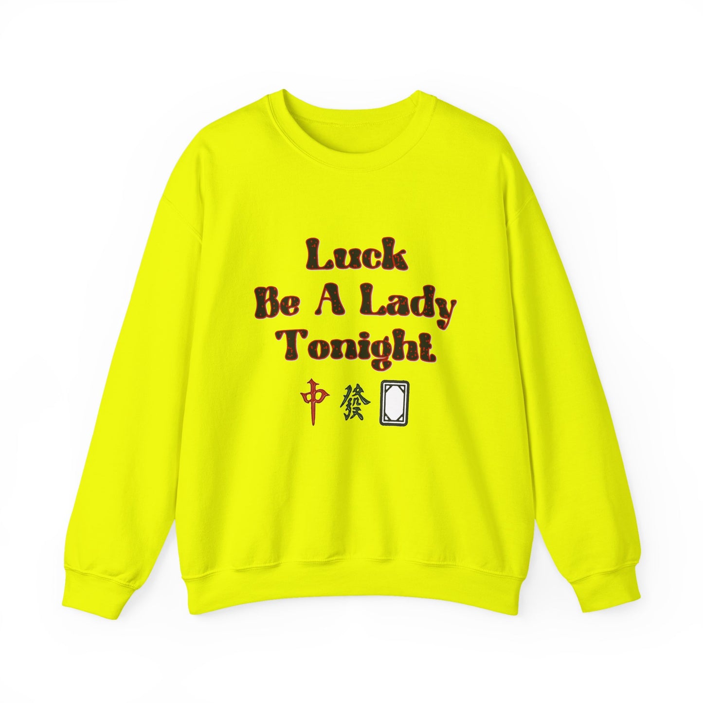 Boho Mahjong Inspired Unisex Sweatshirt, Gambler Metaphor Crewneck Jumper, Luck Be a Lady Pullover, Gift for Gamers, Vintage Style Sweater