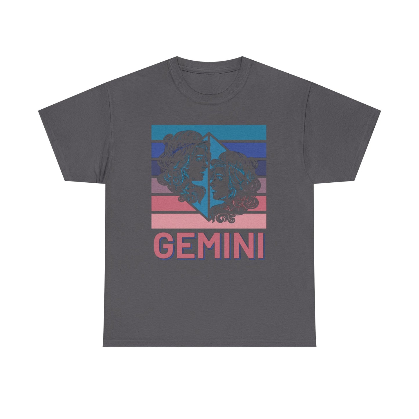 Gemini Zodiac Tee, Unisex Heavy Cotton Shirt for Astrology Lovers, Birthday Gift, Vintage Design, Retro Horoscope Style, Star Sign Apparel