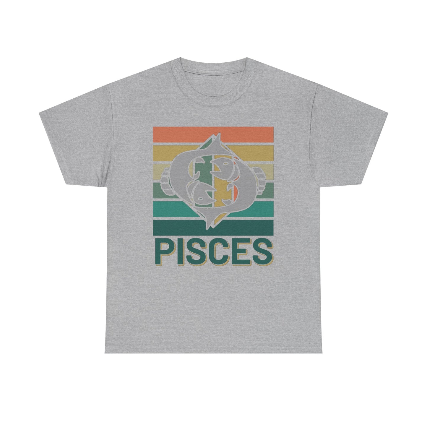 Pisces Tee, Retro Vintage Unisex T-shirt, Astrology Sign Shirt, Zodiac Design Top, Heavy Cotton Clothing, Horoscope Gift