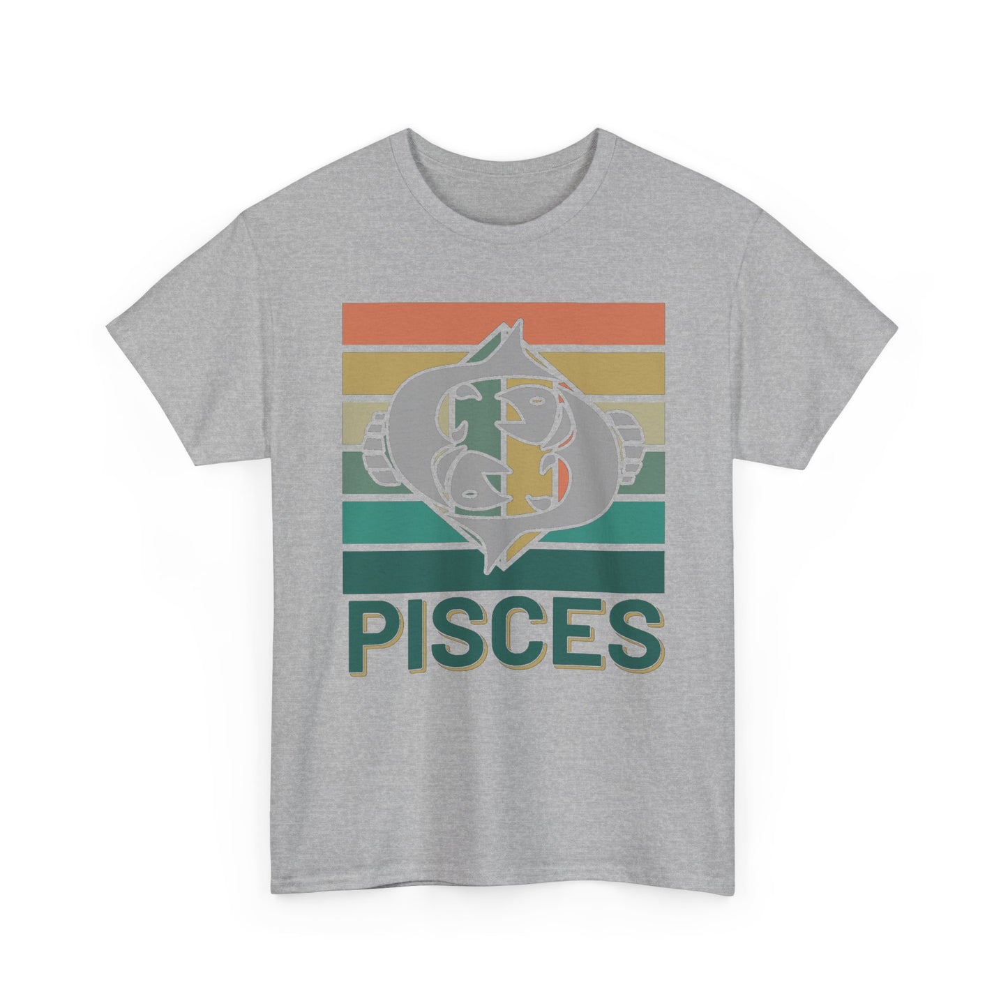 Pisces Tee, Retro Vintage Unisex T-shirt, Astrology Sign Shirt, Zodiac Design Top, Heavy Cotton Clothing, Horoscope Gift
