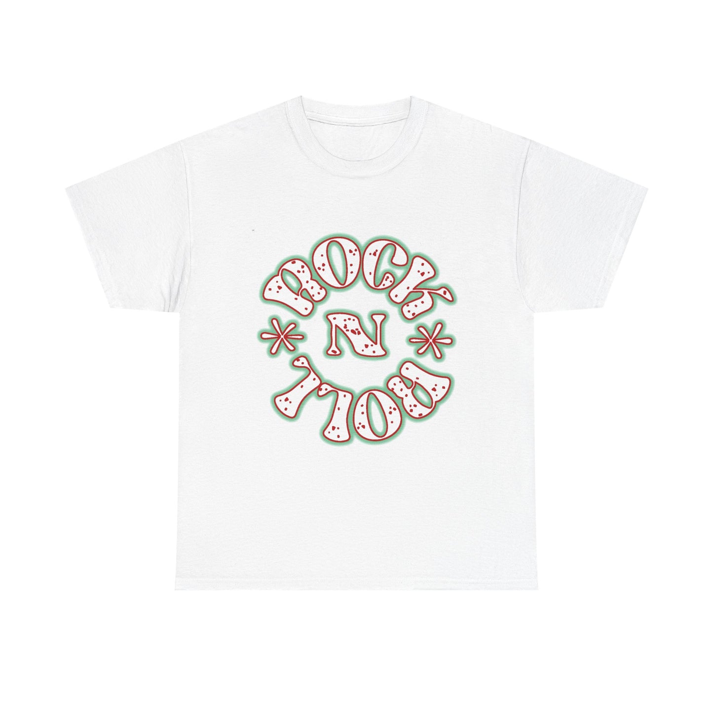 Music Nostalgia Rock N Roll Unisex Cotton Tee, Colorful Boho and Hippie Style Top, Artistic Typographic Design