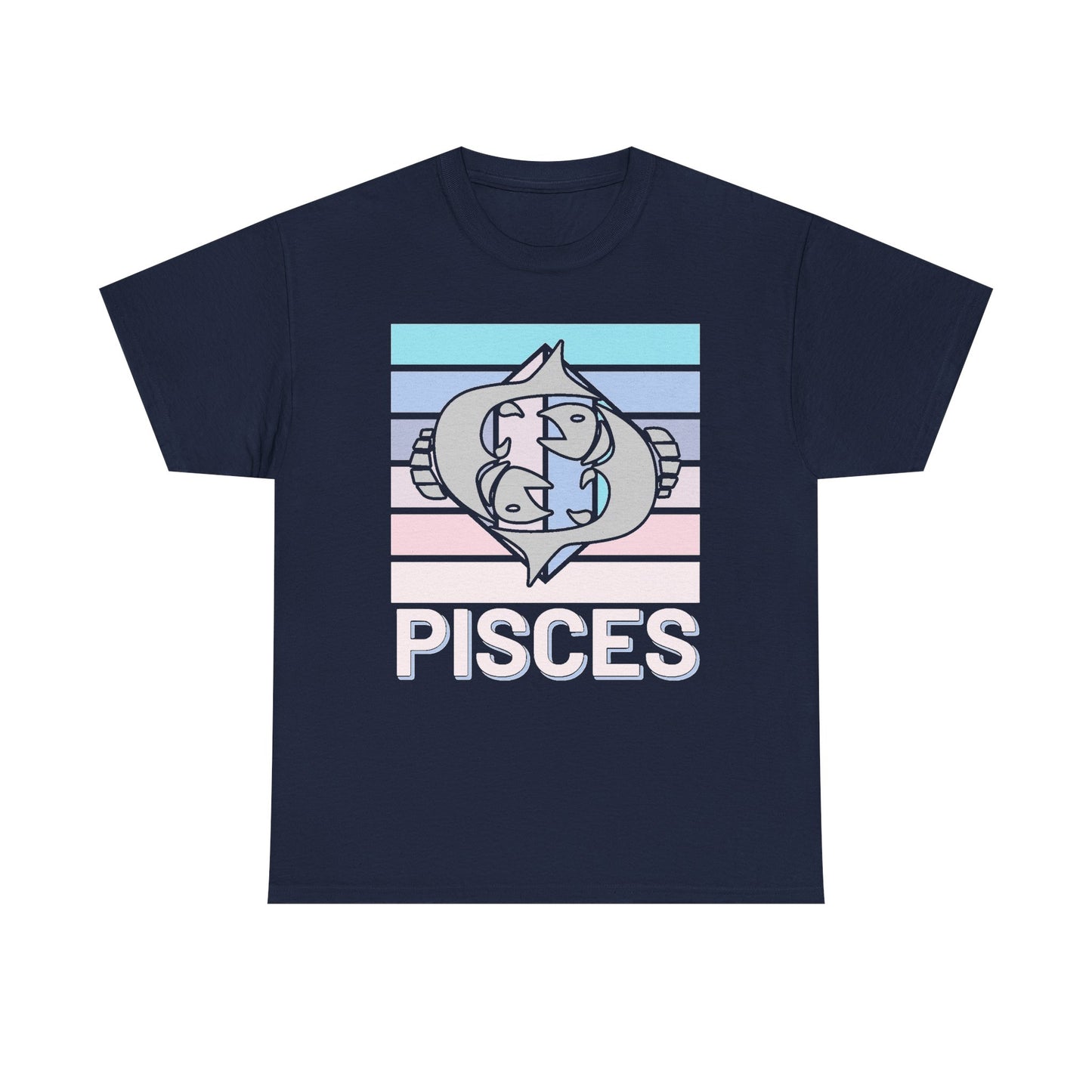 Pisces Retro Tee, Vintage Zodiac T-Shirt, Astrology Unisex Shirt, Horoscope Design, Heavy Cotton Top, Retro Pisces Shirt