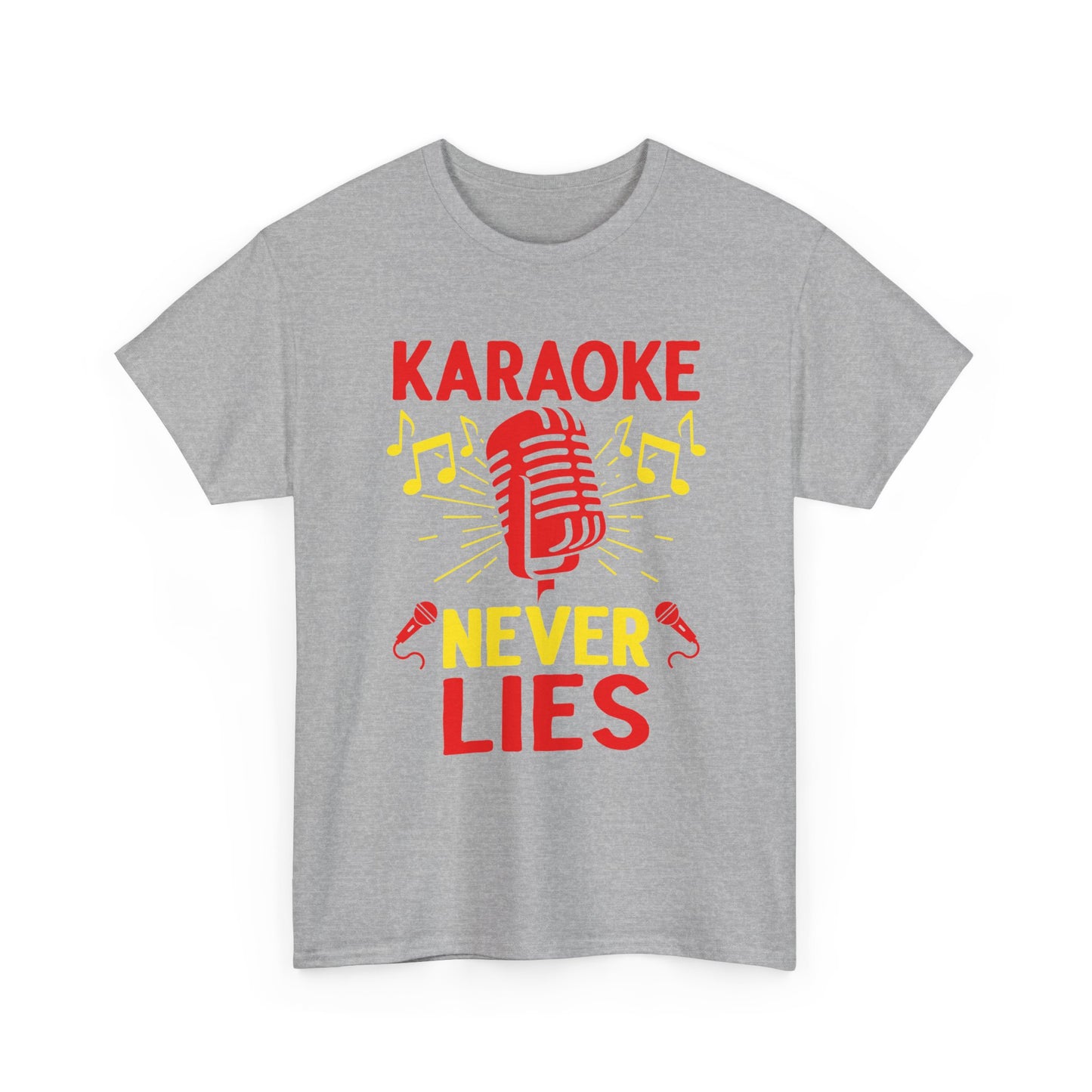 Music Nostalgia, 'Karaoke Never Lies' Unisex Heavy Cotton Tee, Fun Karaoke T-Shirt, Music Lover Gift, Party Shirt, Singing Tee, Casual Wear
