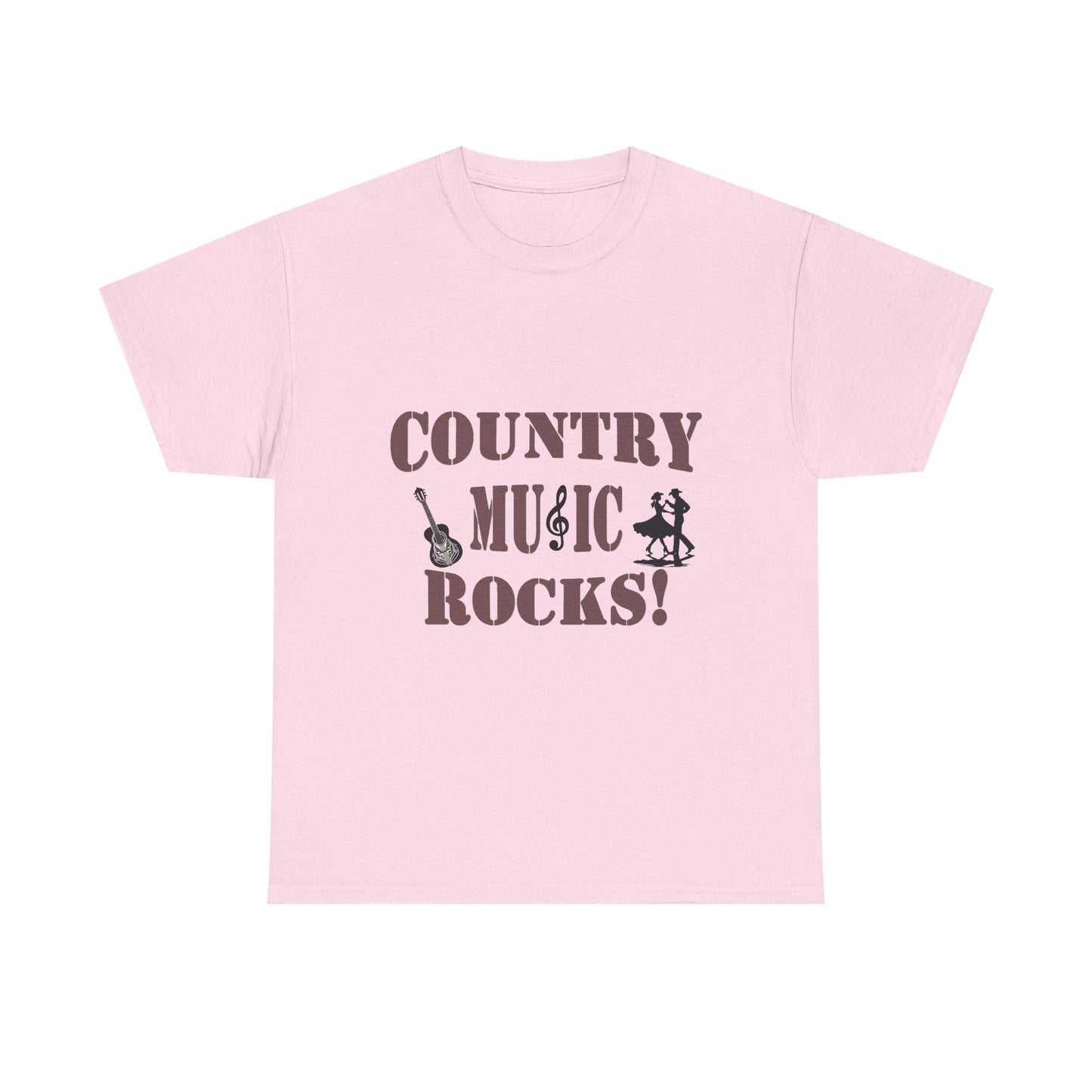 Music Nostalgia Country Music Rocks Unisex Cotton Tee, Artistic Typography Top, Retro Style Graphic Tee