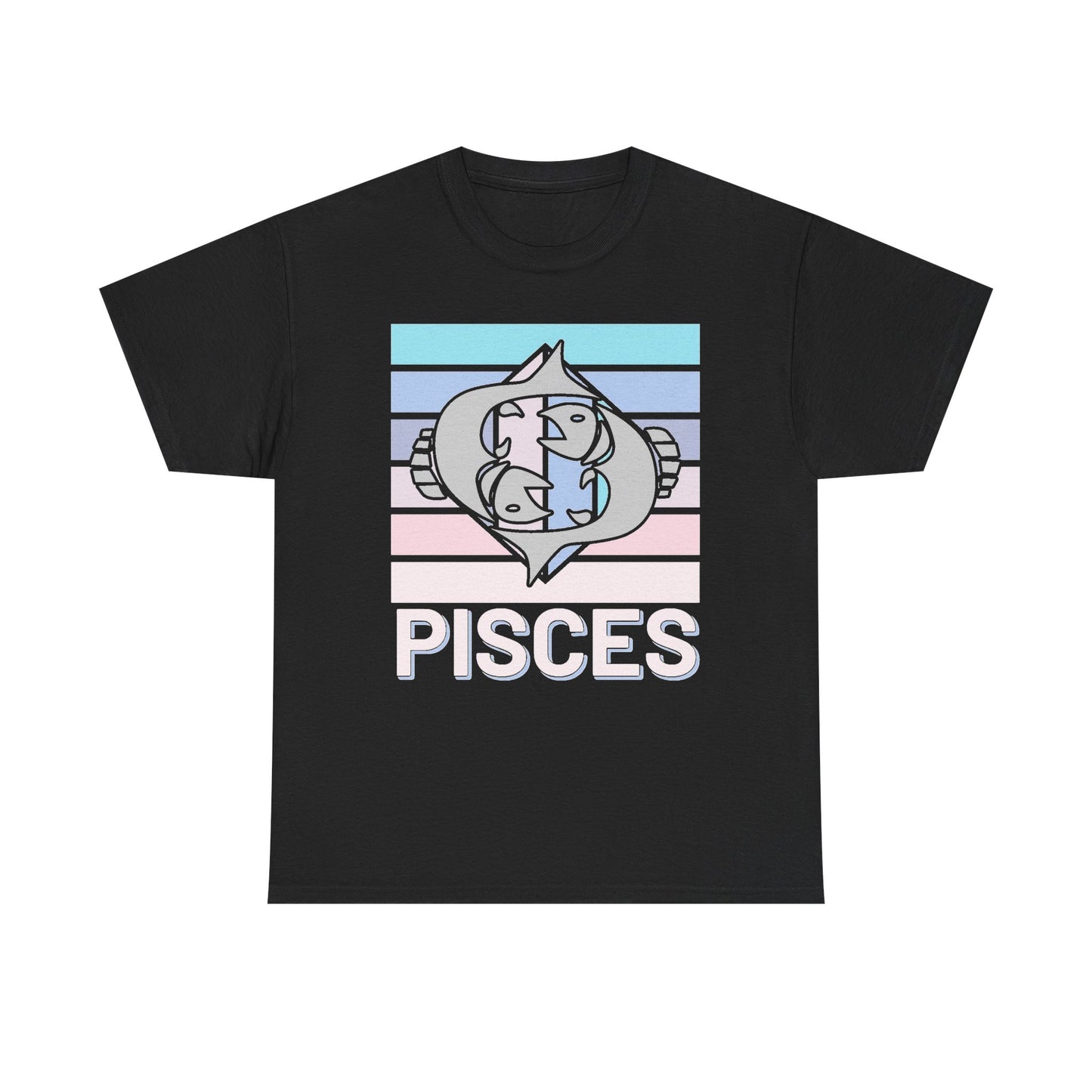 Pisces Retro Tee, Vintage Zodiac T-Shirt, Astrology Unisex Shirt, Horoscope Design, Heavy Cotton Top, Retro Pisces Shirt