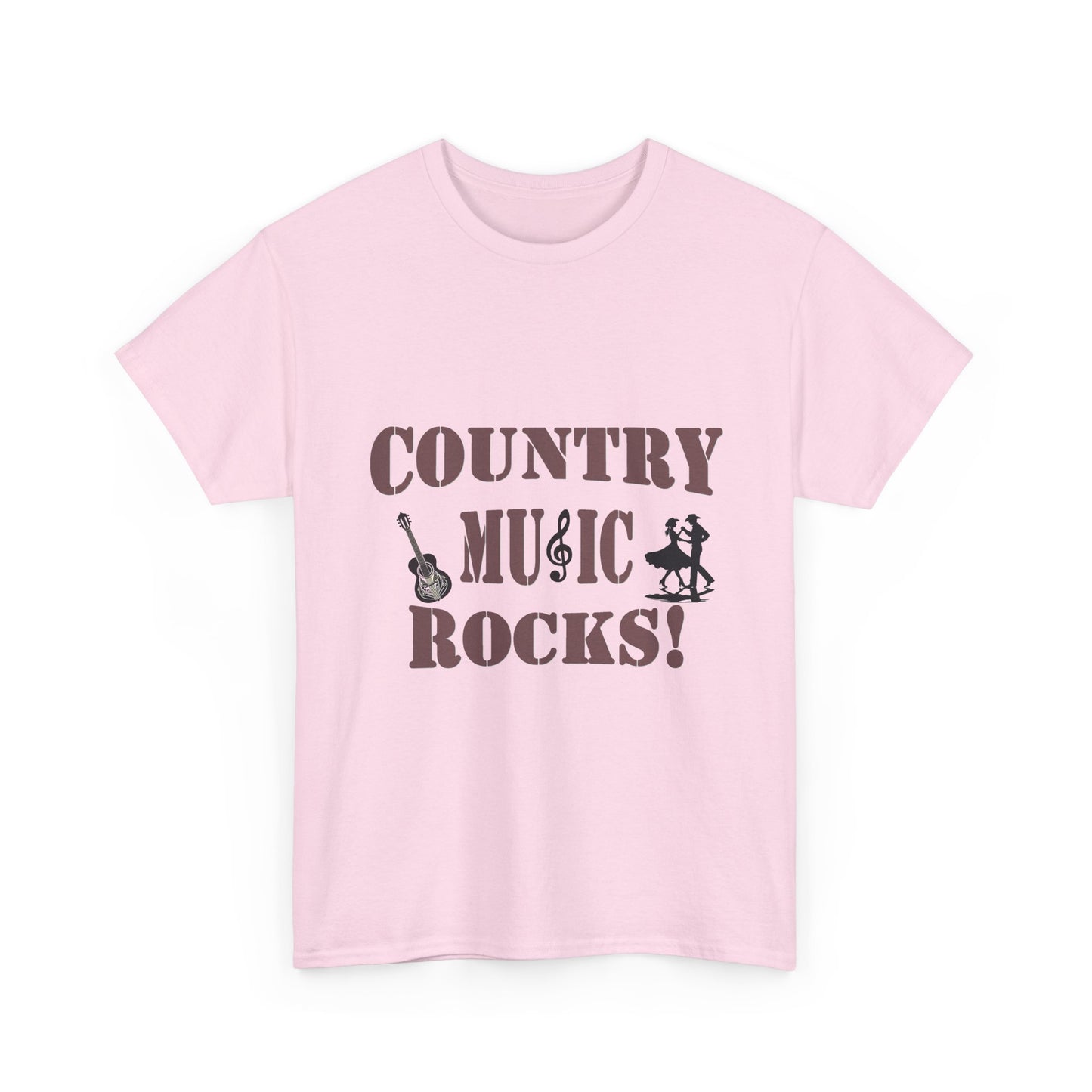 Music Nostalgia Country Music Rocks Unisex Cotton Tee, Artistic Typography Top, Retro Style Graphic Tee