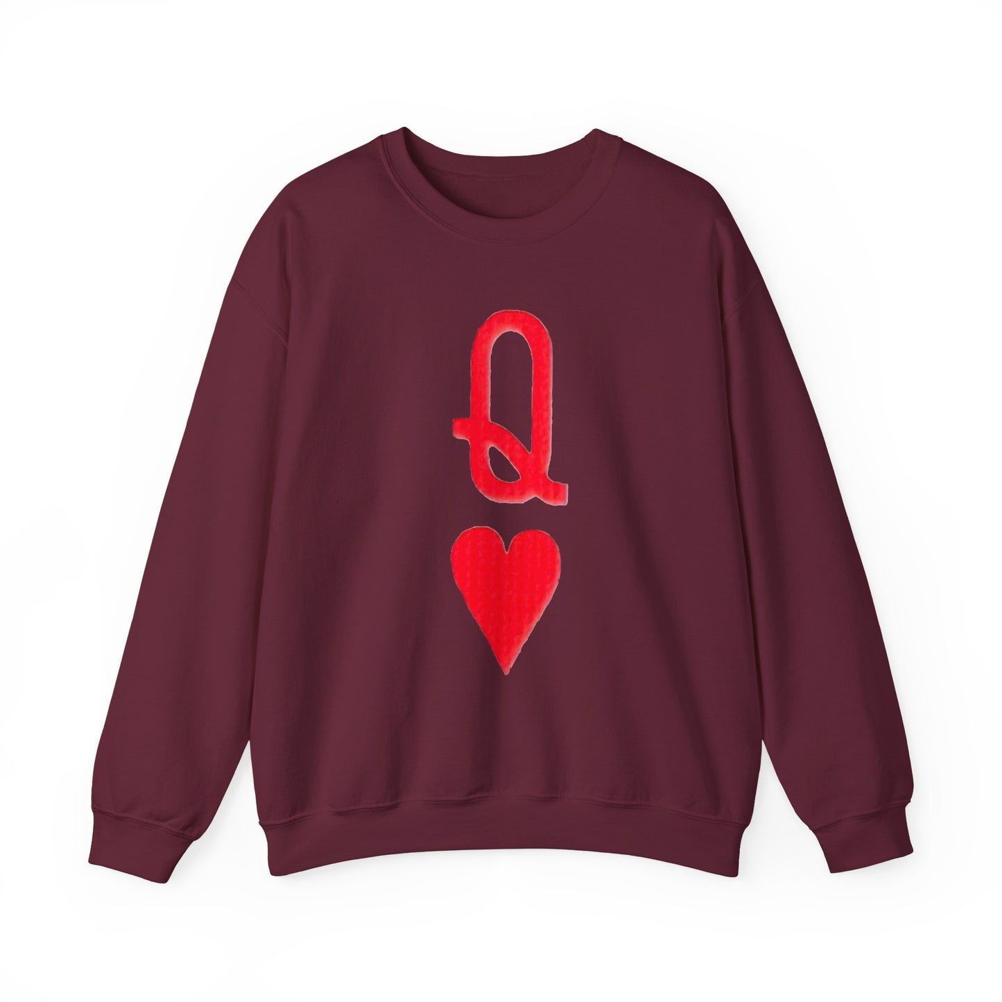 Queen of Hearts Sweatshirt, Gambler's Card Game Attire, Casino Theme Jumper, Unisex Pullover Gift, Gambling Lover Clothing, Heart Suit
