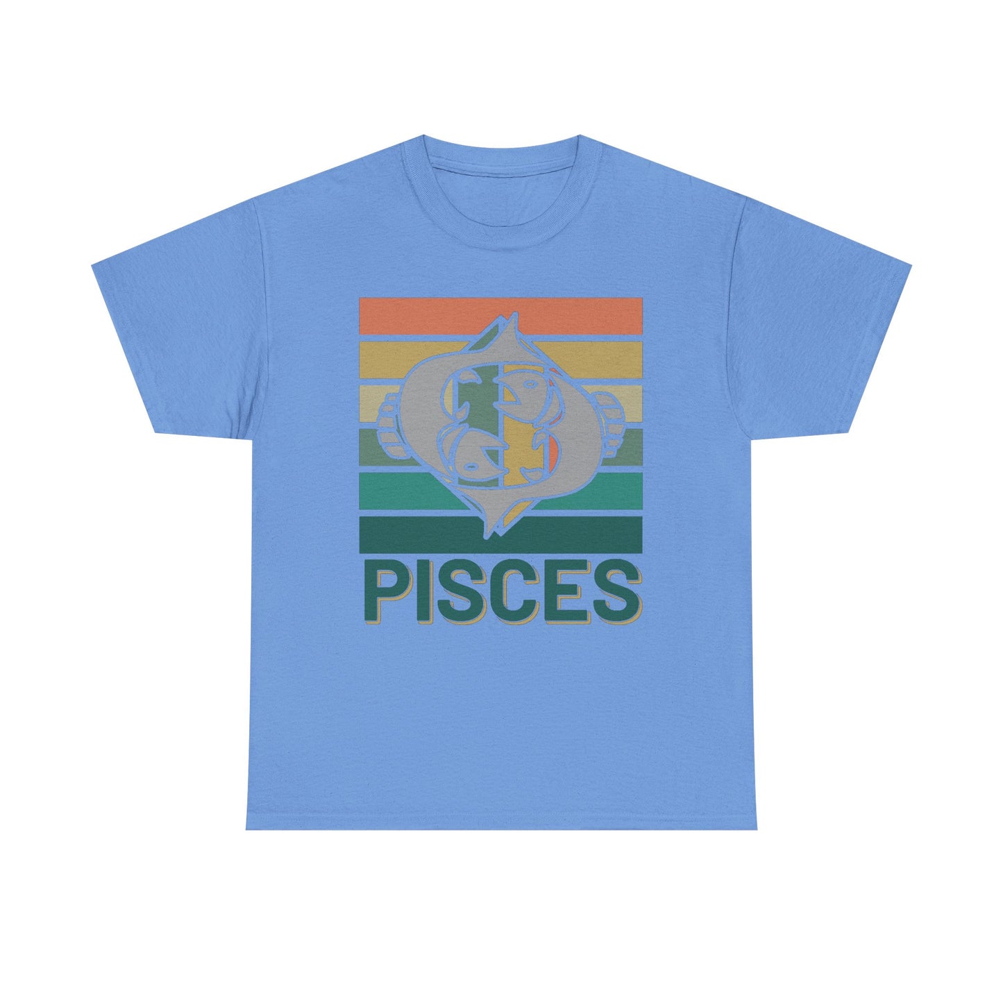 Pisces Tee, Retro Vintage Unisex T-shirt, Astrology Sign Shirt, Zodiac Design Top, Heavy Cotton Clothing, Horoscope Gift