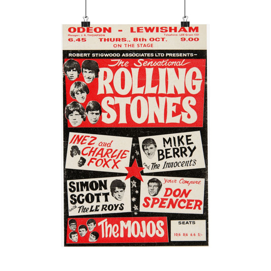Vintage Rock Music Posters, 1960s Decor, Rolling Stones Wall Art, Retro Concert Print, Musician Gift, Home Decor, Rock N Roll Art