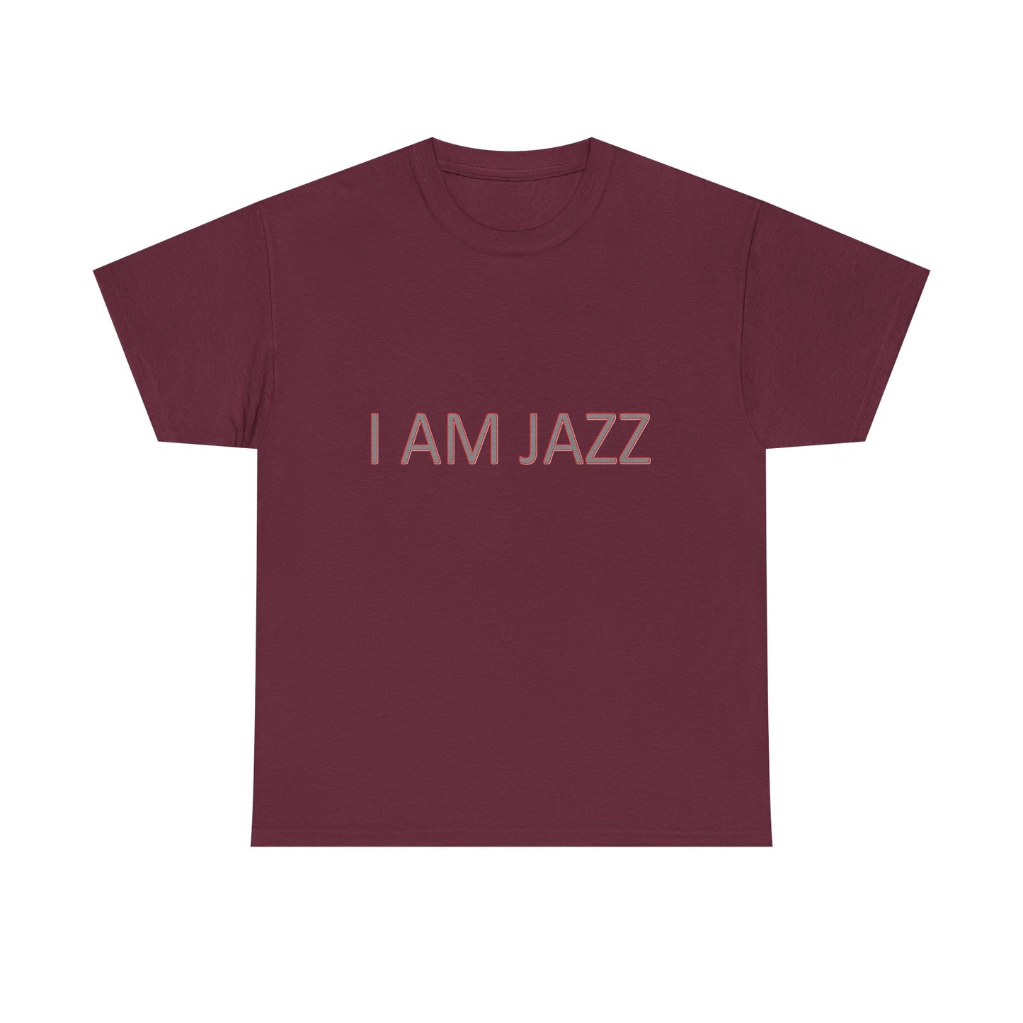 Music Nostalgia I AM JAZZ Unisex Cotton Shirt, Colorful Boho and Hippie Style Top, Artistic Typographic Design Shirt