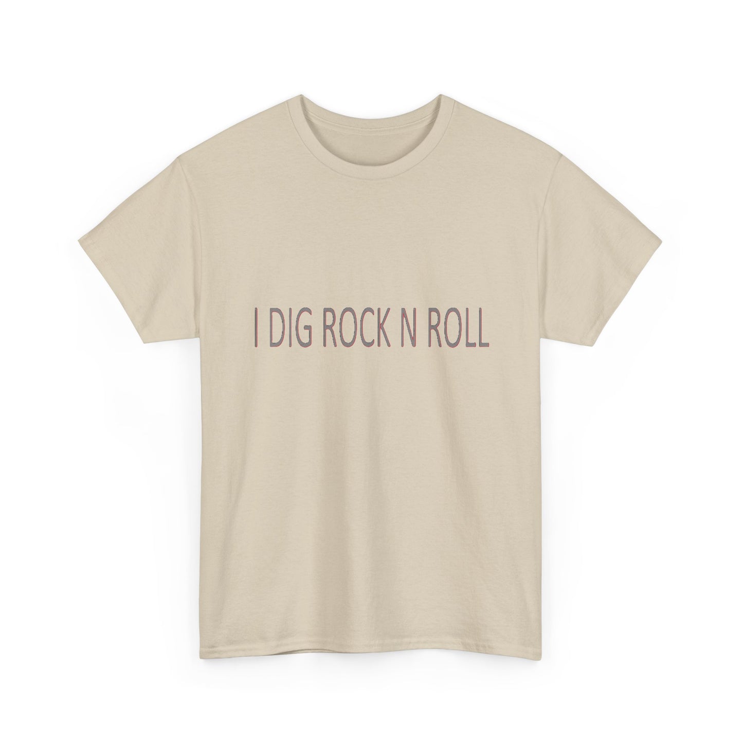 Music Nostalgia I DIG ROCK N ROLL Unisex Cotton Shirt, Colorful Boho and Hippie Style Top, Artistic Typographic Design Shirt